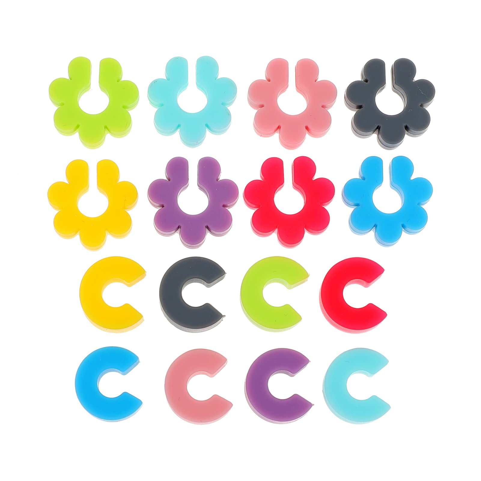 16Pcs Flower-Shaped Silicone Wine Glass Markers - Colorful Drink Identifiers for Parties, Cocktails & Water Cups - Perfect for Weddings, Bridal Showers & Home Entertaining