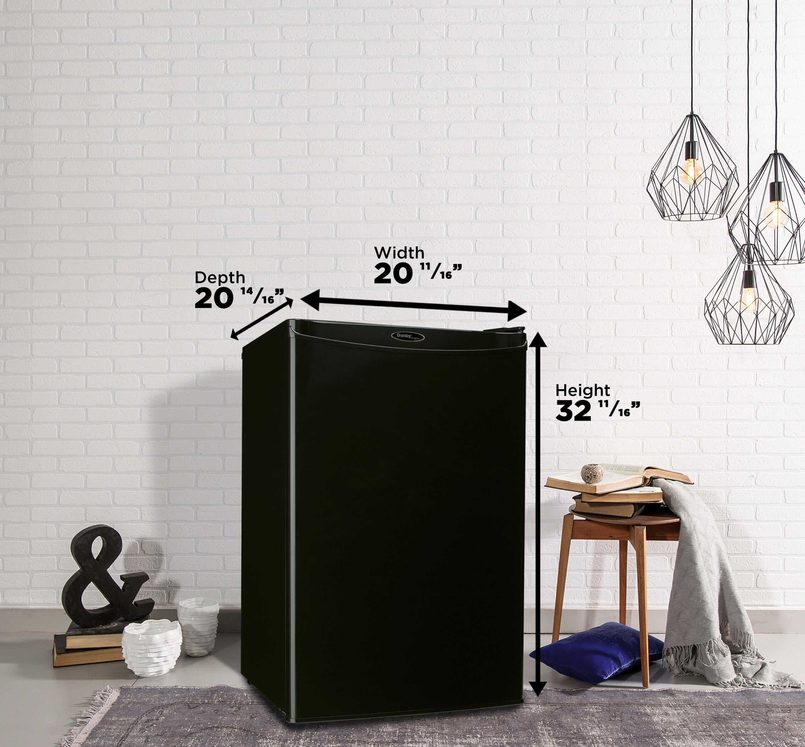Danby DAR044A4BDD 4.4 Cu Ft Compact Refrigerator - Black Mini Fridge for Dorm, Office, Bedroom & Small Spaces - Energy Efficient & Quiet Cooling