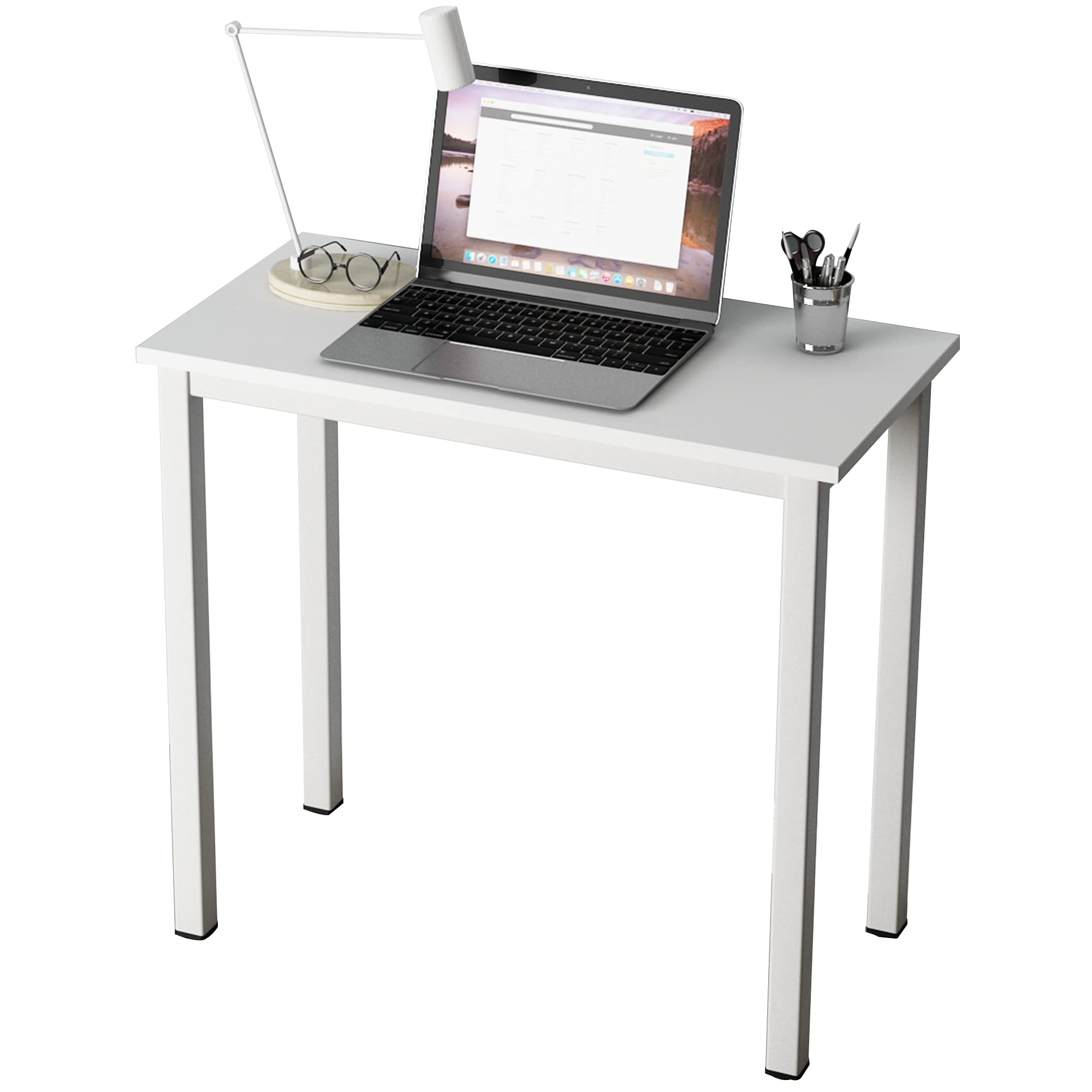 Soges 31.5 Inch Small White Computer Desk - Compact Writing Study Workstation for Home Office, Dorm Room & Small Spaces | Perfect for Remote Work, Online Classes & Crafting
