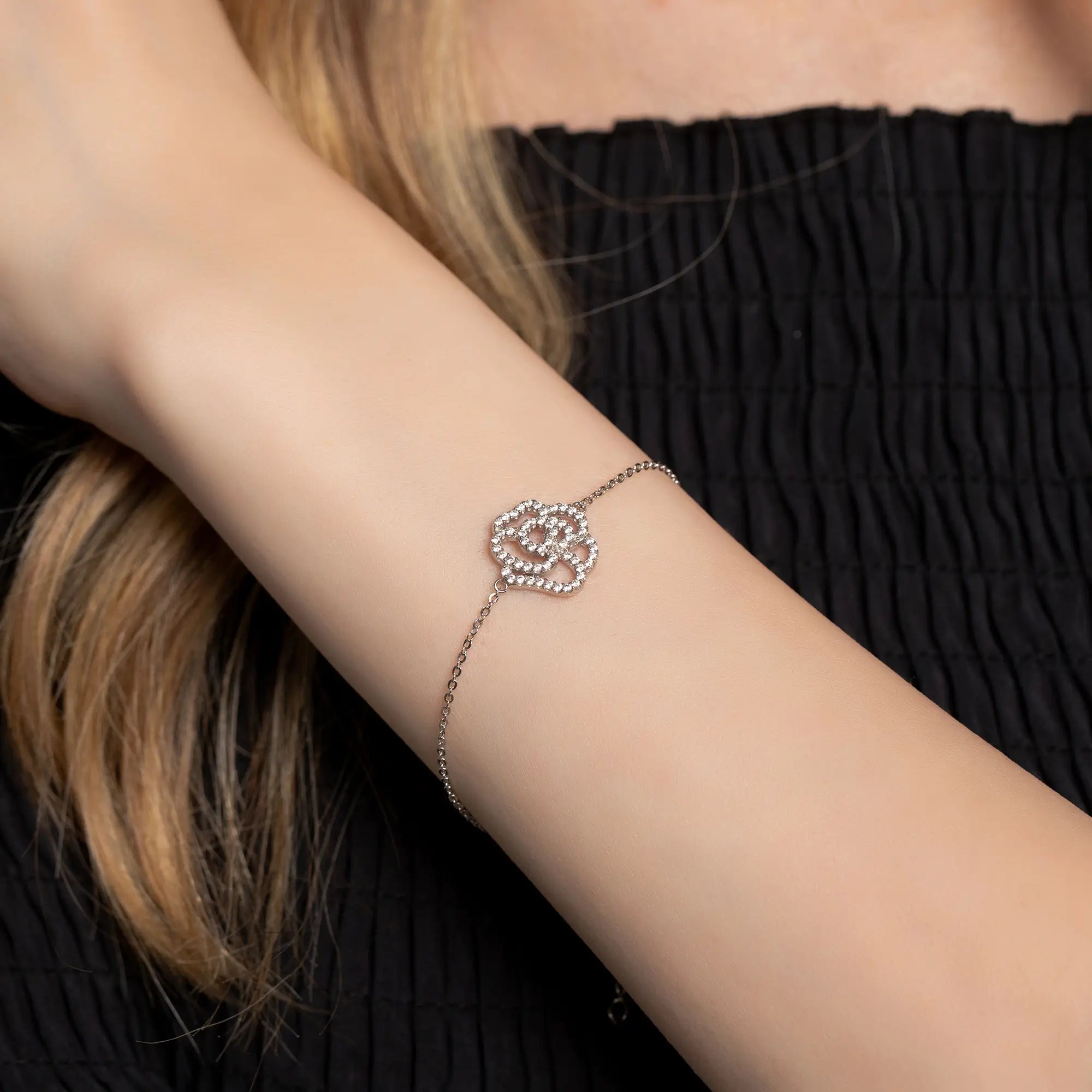 Lotus Flower Silver Bracelet for Women - Elegant Sterling Silver Jewelry Gift for Her - Perfect for Weddings, Parties & Everyday Wear