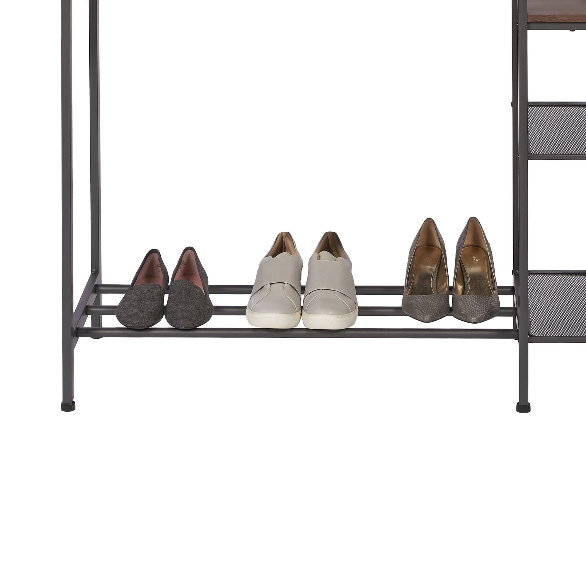NeatFreak Free Standing Closet Organizer - Heavy Duty Double Hanging Clothes Rack with Shelves for Clothes, Shoes & Accessories Storage - Perfect for Bedroom, Walk-in Closet and Small Space Organization