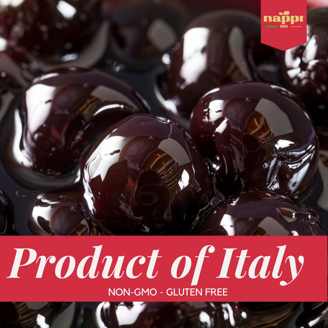 Premium Amarena Cherries in Syrup - 7.2 lb (3.3 kg) Can - Award-Winning Italian Cocktail Cherries for Bars, Restaurants & Desserts - Perfect for Old Fashioned, Manhattans & Ice Cream Toppings - Nappi 1911 Foodservice Grade