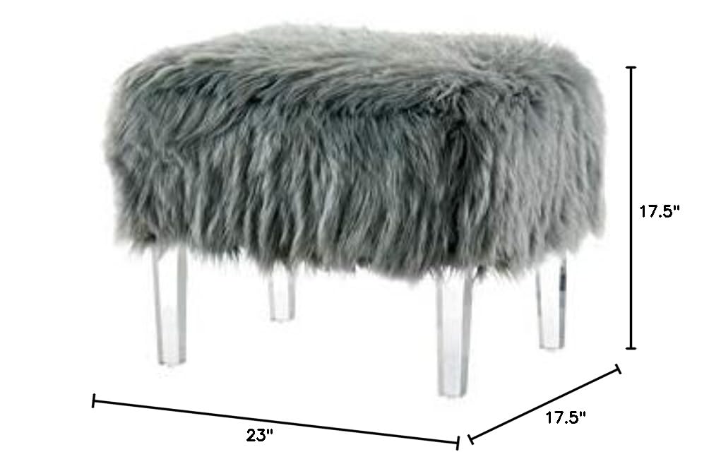 Furniture of America Raven I Modern Gray Fabric Upholstered Ottoman - Living Room Footrest, Bedroom Storage Bench, Home Decor Accent Piece