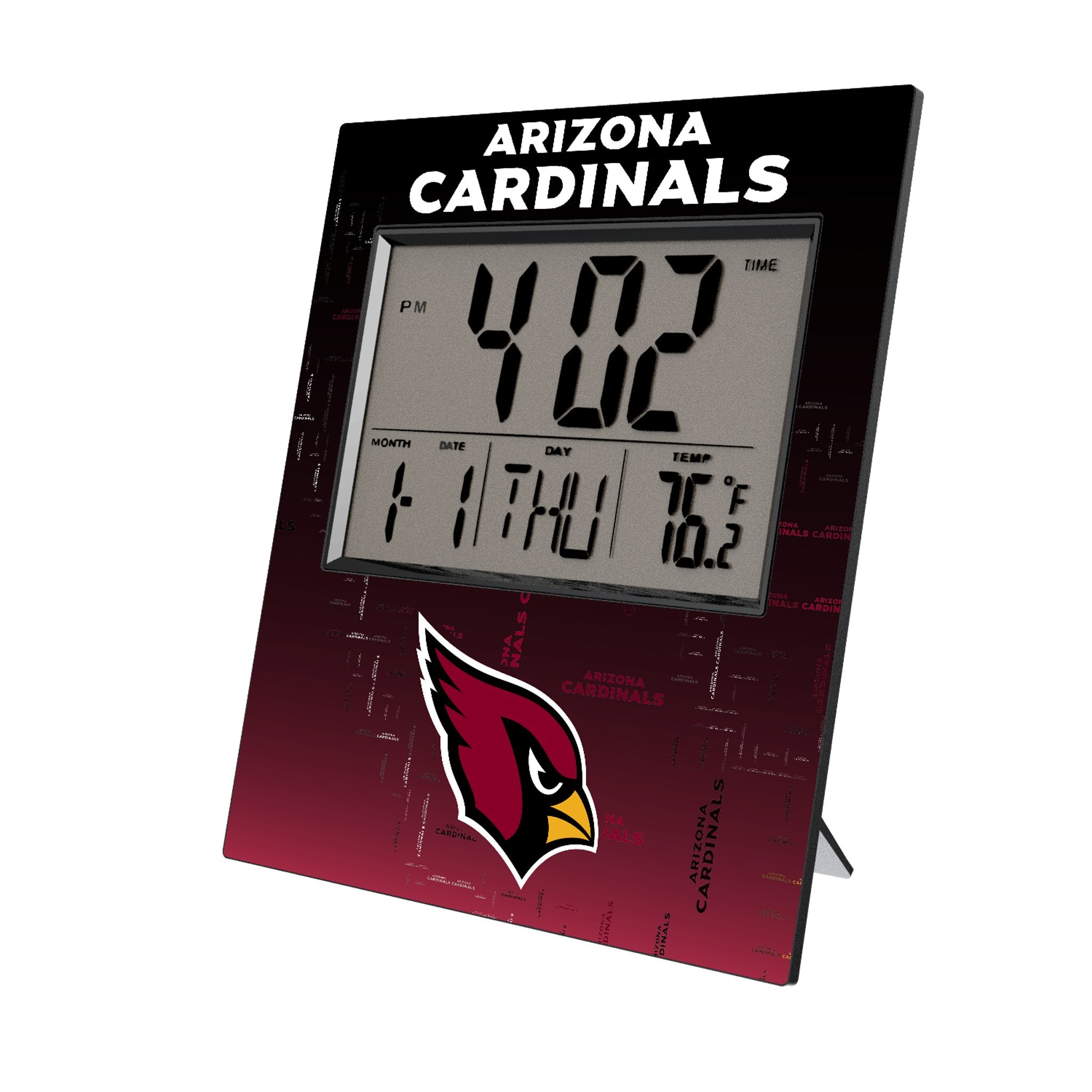 Arizona Cardinals NFL Team Logo Quadtile Wall Clock - Perfect for Home, Office, and Game Room Decor