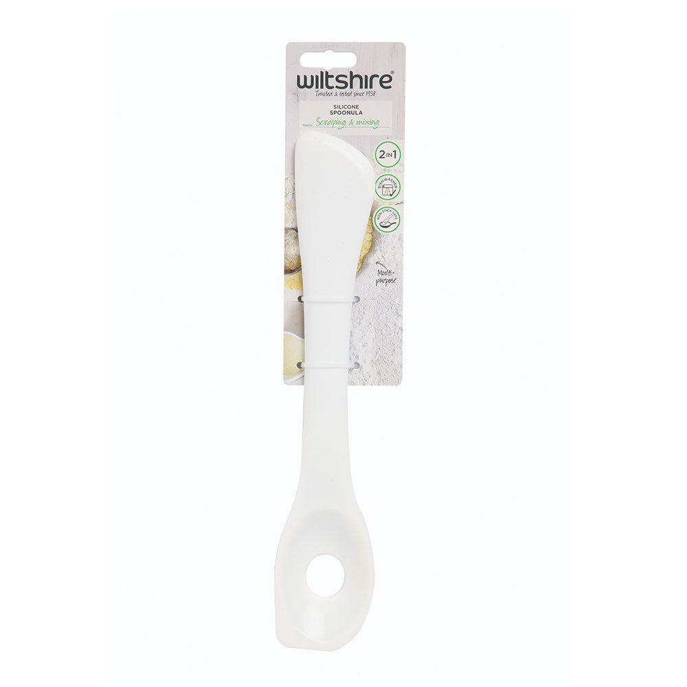 2-in-1 Silicone Spoonula - Heat Resistant Spatula & Spoon for Cooking, Baking, Mixing - Non-Stick Kitchen Utensil for Pots, Pans & Bowls - Perfect for Sauteing, Scraping & Serving (Color May Vary)