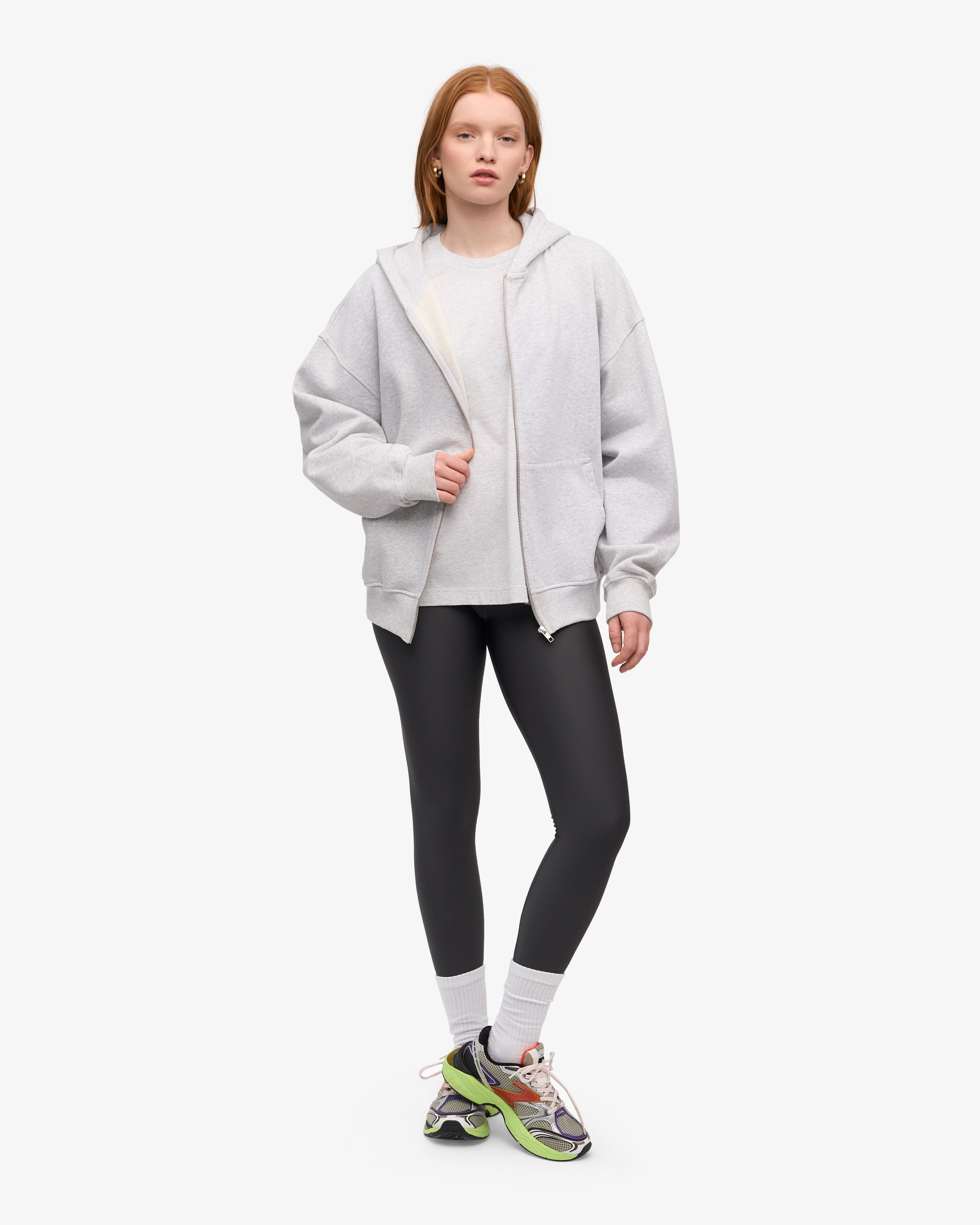 Organic Oversized Zip Hoodie - Snow Melange | Cozy Winter Wear for Men & Women | Perfect for Casual Outfits, Lounging & Outdoor Activities