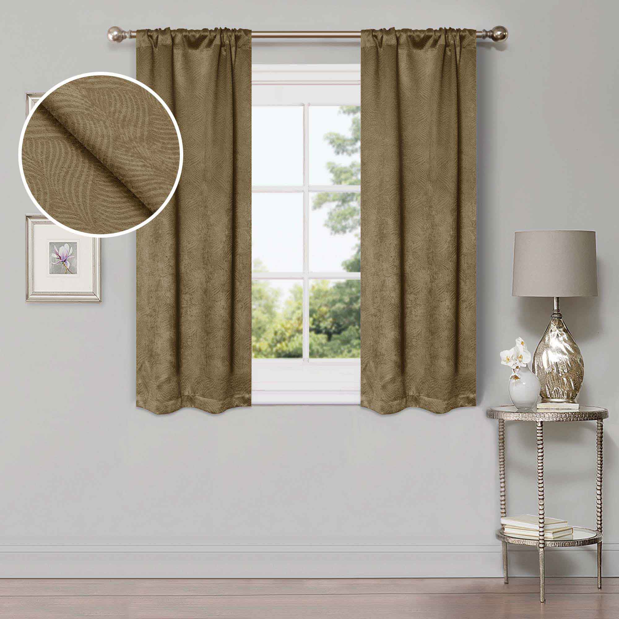 Waverly Modern Washable Blackout Curtains - Room Darkening Window Treatment Panel Set for Bedroom & Living Room - Noise Reducing Thermal Insulated Drapes for Better Sleep & Privacy