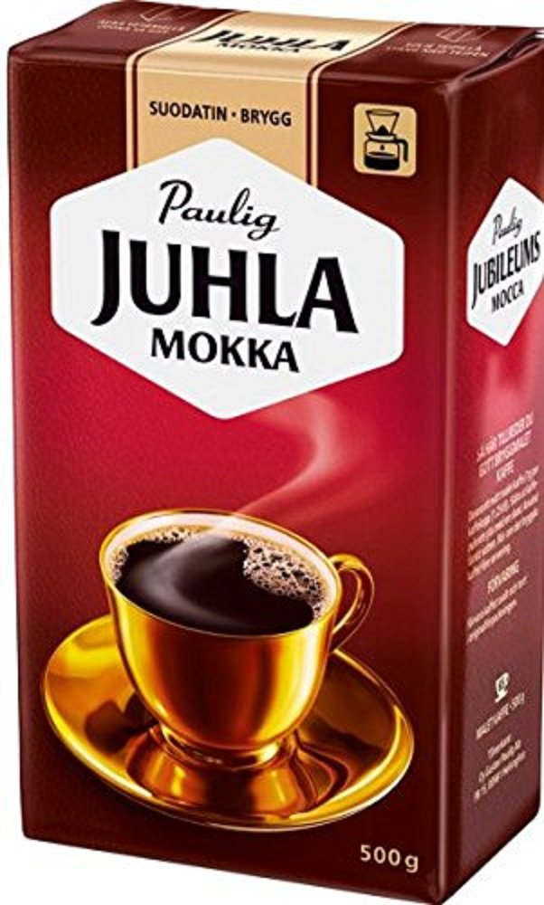 Paulig Juhla Mokka Fine Grind Filter Blend Ground Coffee - 500g Bag (8-Pack, Save 30%) | Premium Finnish Coffee for Home Brewing, Office & Daily Enjoyment