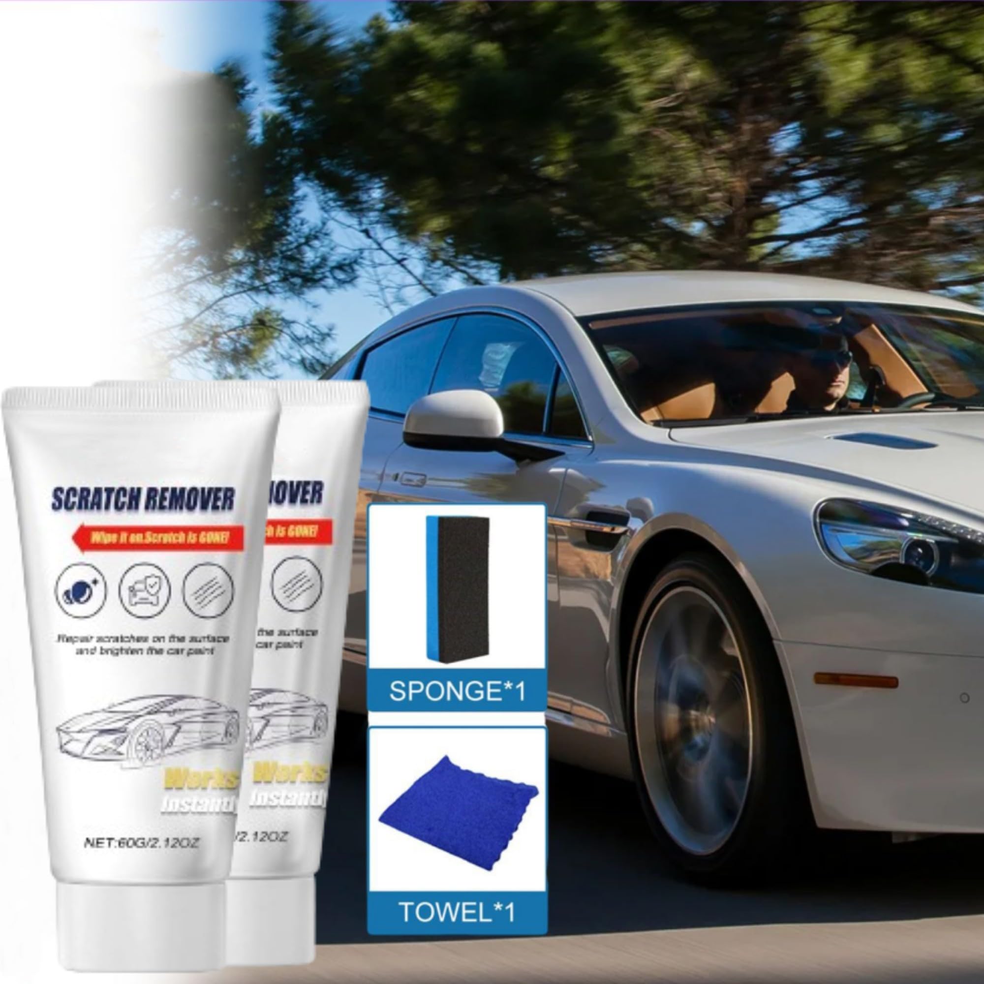 Best Car Scratch Remover Kit with Nano Cloth - Scratch Repair Paste & Polishing Wax for Deep Scratches on Car Paint & Various Surfaces | Perfect for DIY Auto Detailing, Paint Restoration & Surface Maintenance