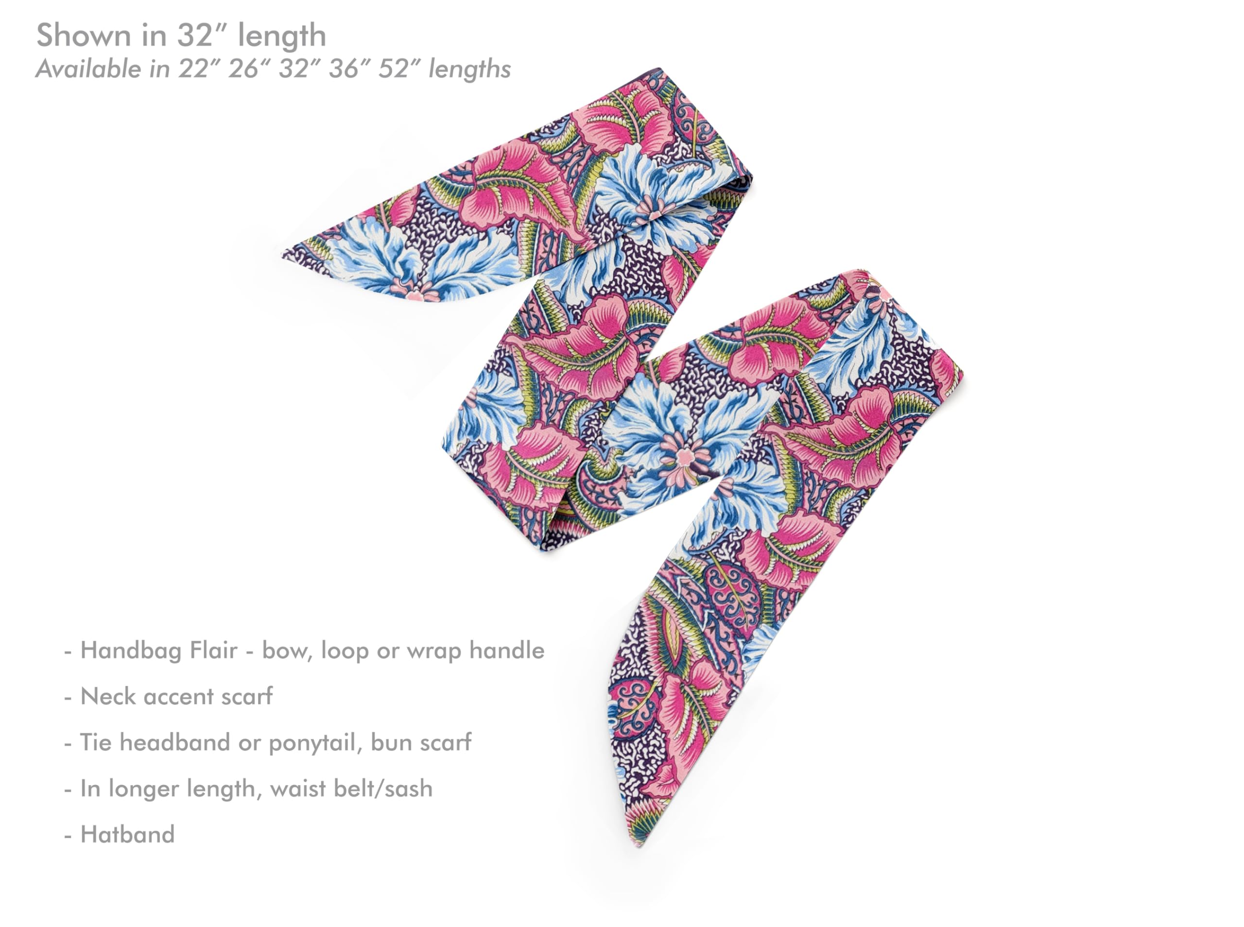 Liberty London 'Star Burst' Floral Skinny Scarf - Tana Lawn Cotton Scarf, Headband & Handbag Accessory | 3 Length Options | Perfect for Women's Fashion, Boho Outfits & Gift Giving