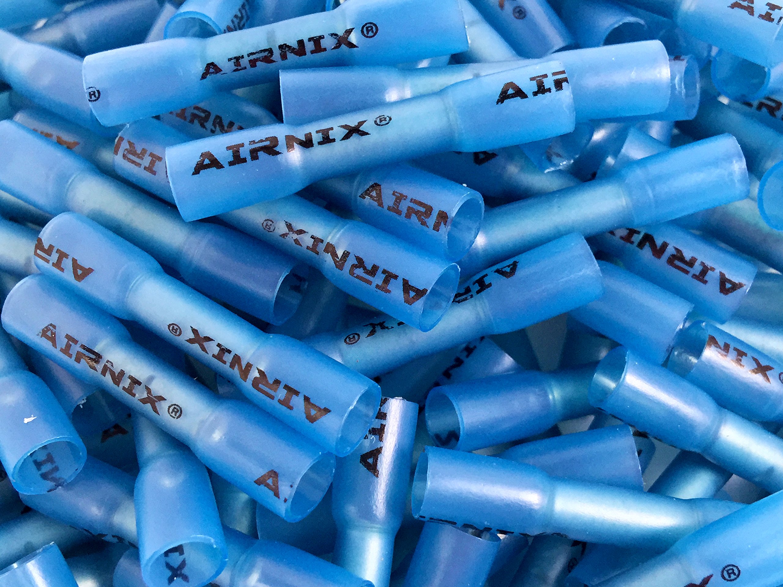 1000PCS Blue Heat Shrink Butt Connectors - 16-14AWG Insulated Crimp Splice Connectors, Waterproof & Vibration Proof for Automotive, Marine & Industrial Wiring Applications