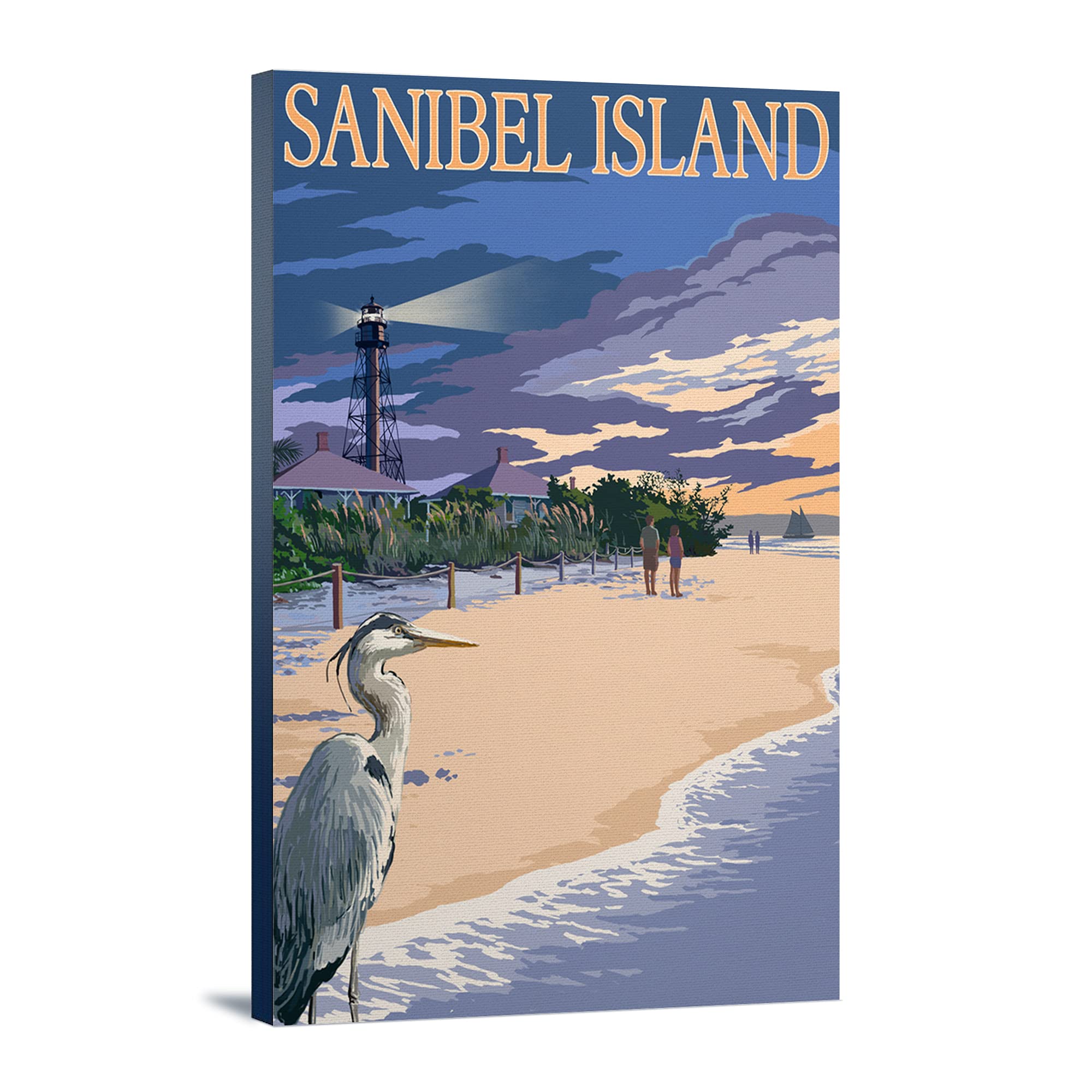 Lantern Press Sanibel Island Florida Lighthouse Print - 16x24 Wrapped Canvas Wall Art for Living Room, Bedroom & Office Decor - Coastal Home Decor & Beach House Wall Art