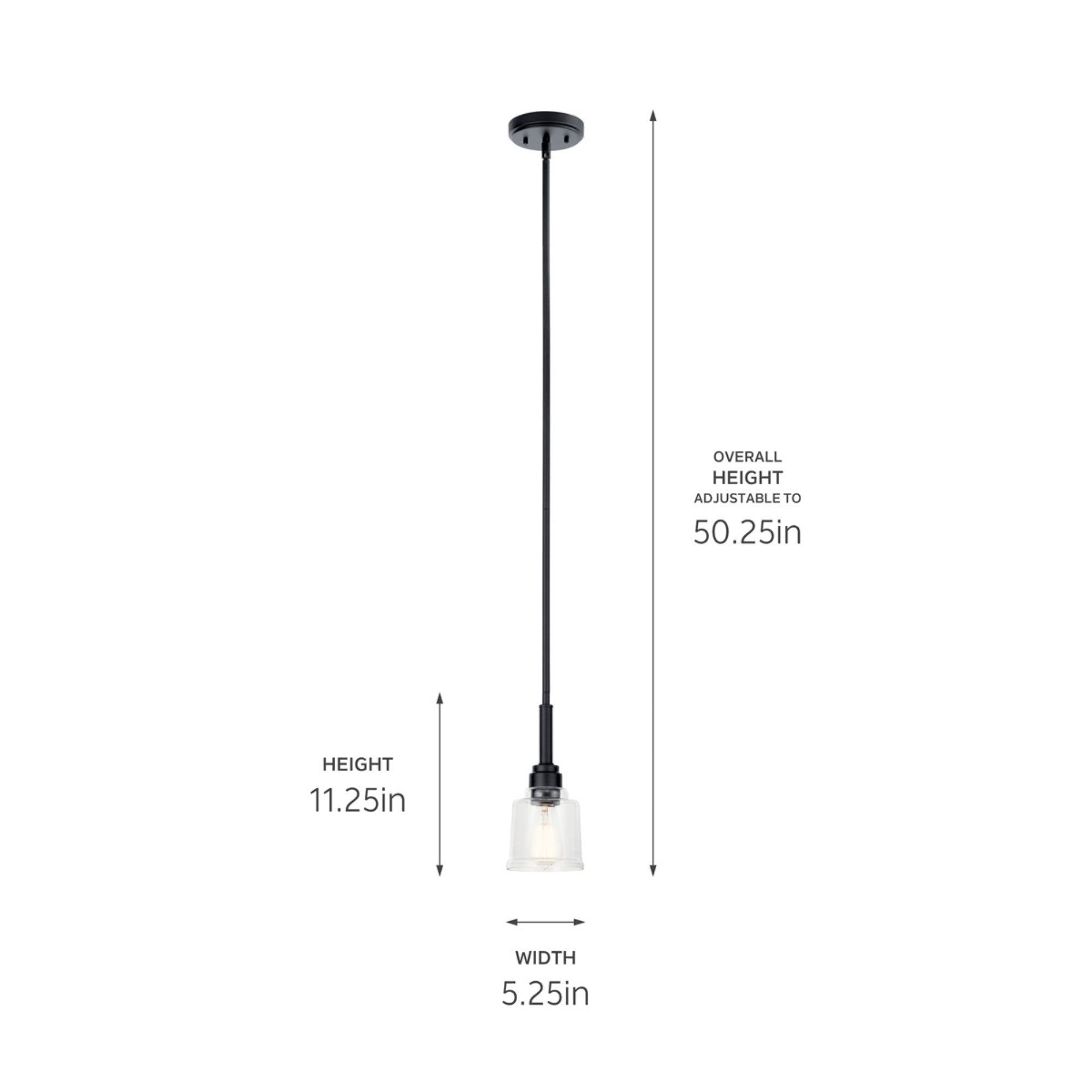 Aivian 5 Inch Modern Black Pendant Light - Sleek Hanging Fixture for Kitchen Island, Dining Room, or Bedroom Lighting
