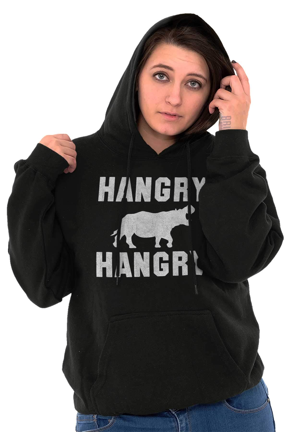 Funny Hungry Hangry Hippos Hoodie Sweatshirt for Women & Men - Cute Graphic Pullover for Casual Wear, Gifts & Hippo Lovers