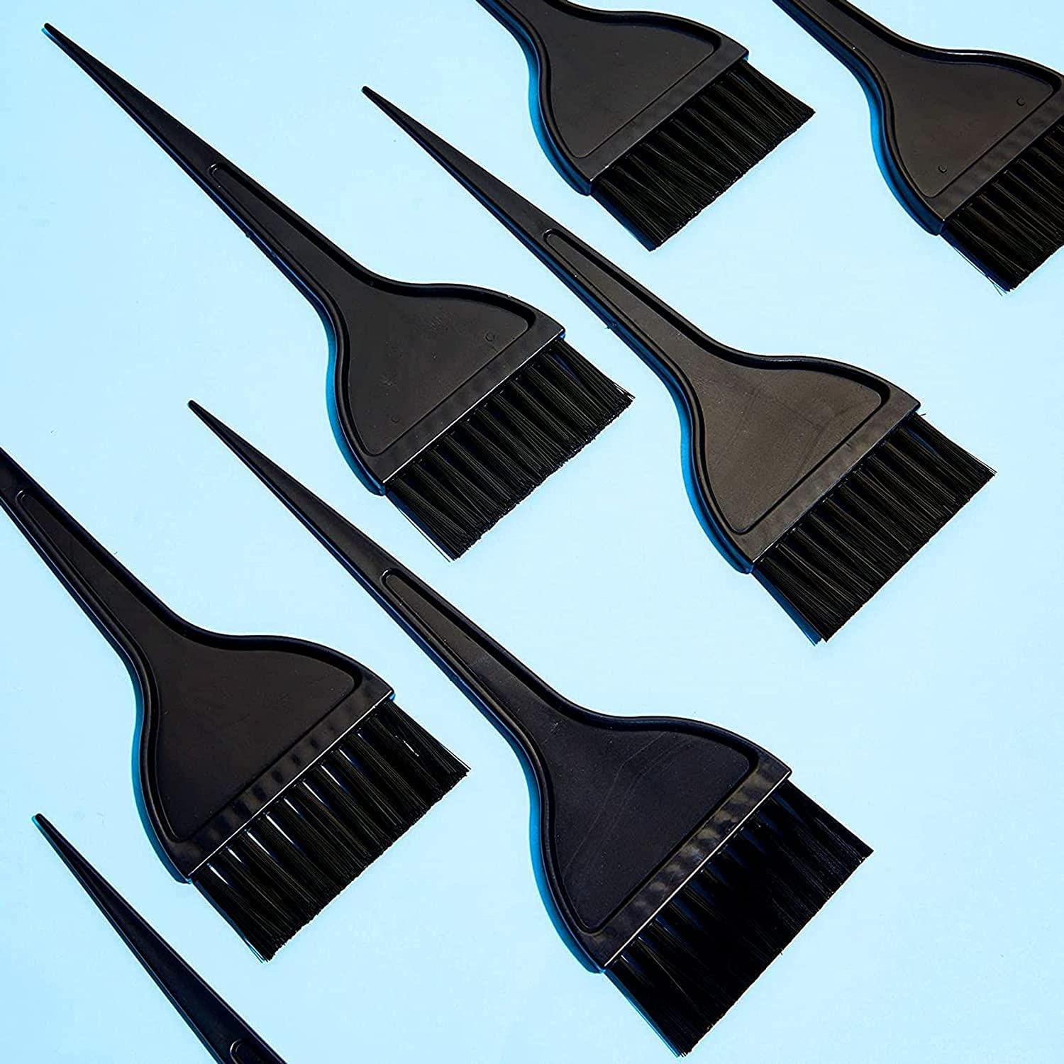 TopFinder® Professional Black Hair Dye Brushes - 6 Pack Salon Quality Hair Coloring Applicator Brushes for Highlights, Balayage & Root Touch Up - Perfect for Home & Salon Use