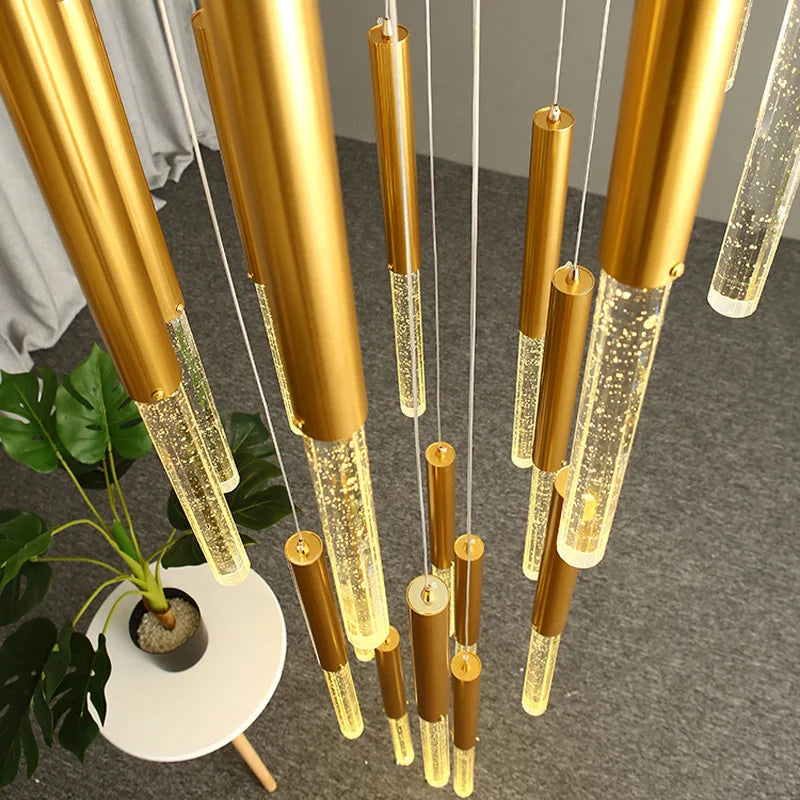 Crystal Chandelier for High Ceiling Entryway - Elegant Modern Lighting Fixture for Foyer, Staircase & Grand Hallway