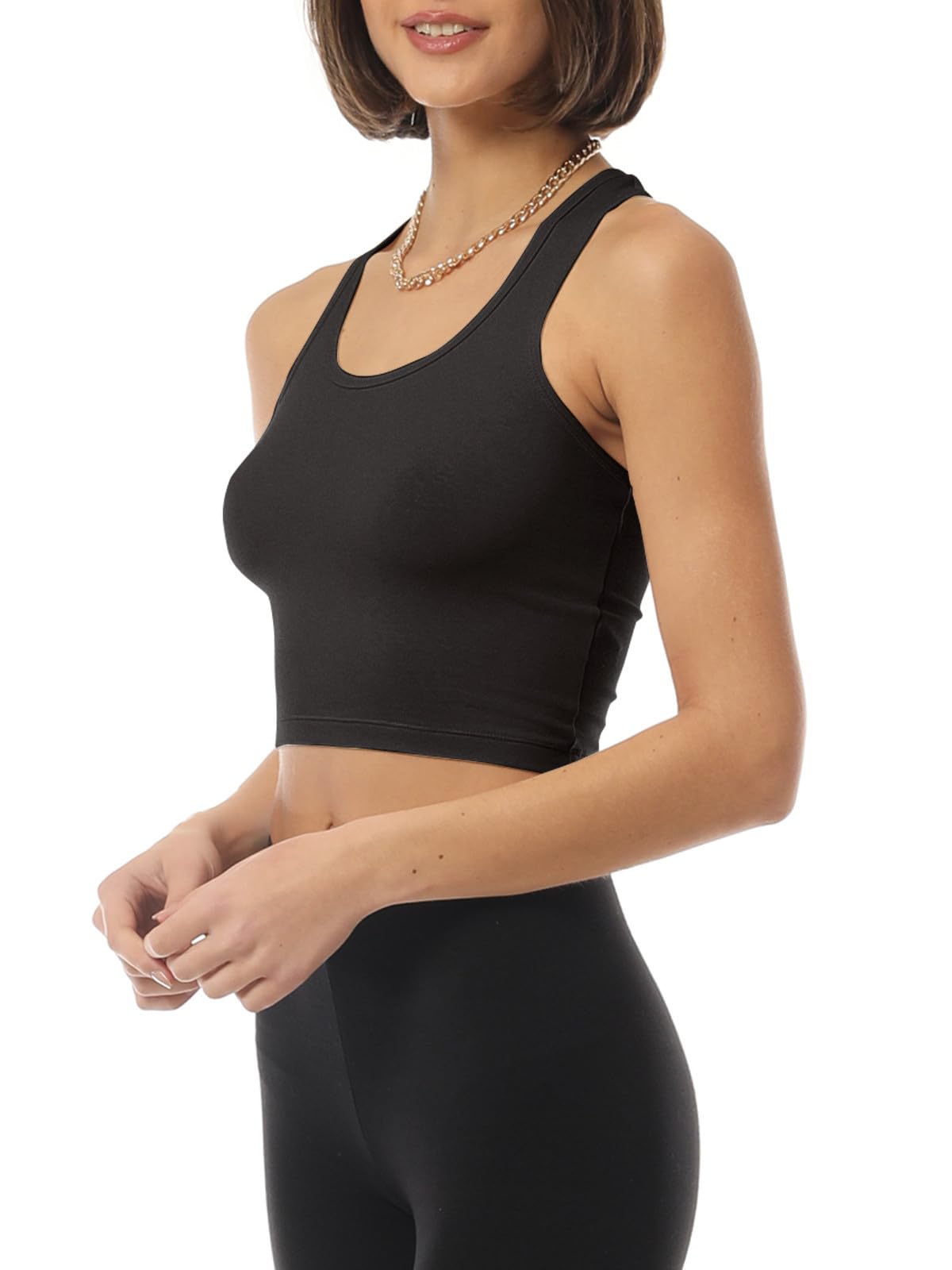 MixMatchy Women's Workout Crop Tank Tops - 3 Pack Racerback Yoga Shirts, Breathable Cotton Sleeveless Gym Tops for Running, Pilates & Fitness | Perfect for Yoga Class, Gym Workouts & Summer Outdoor Activities