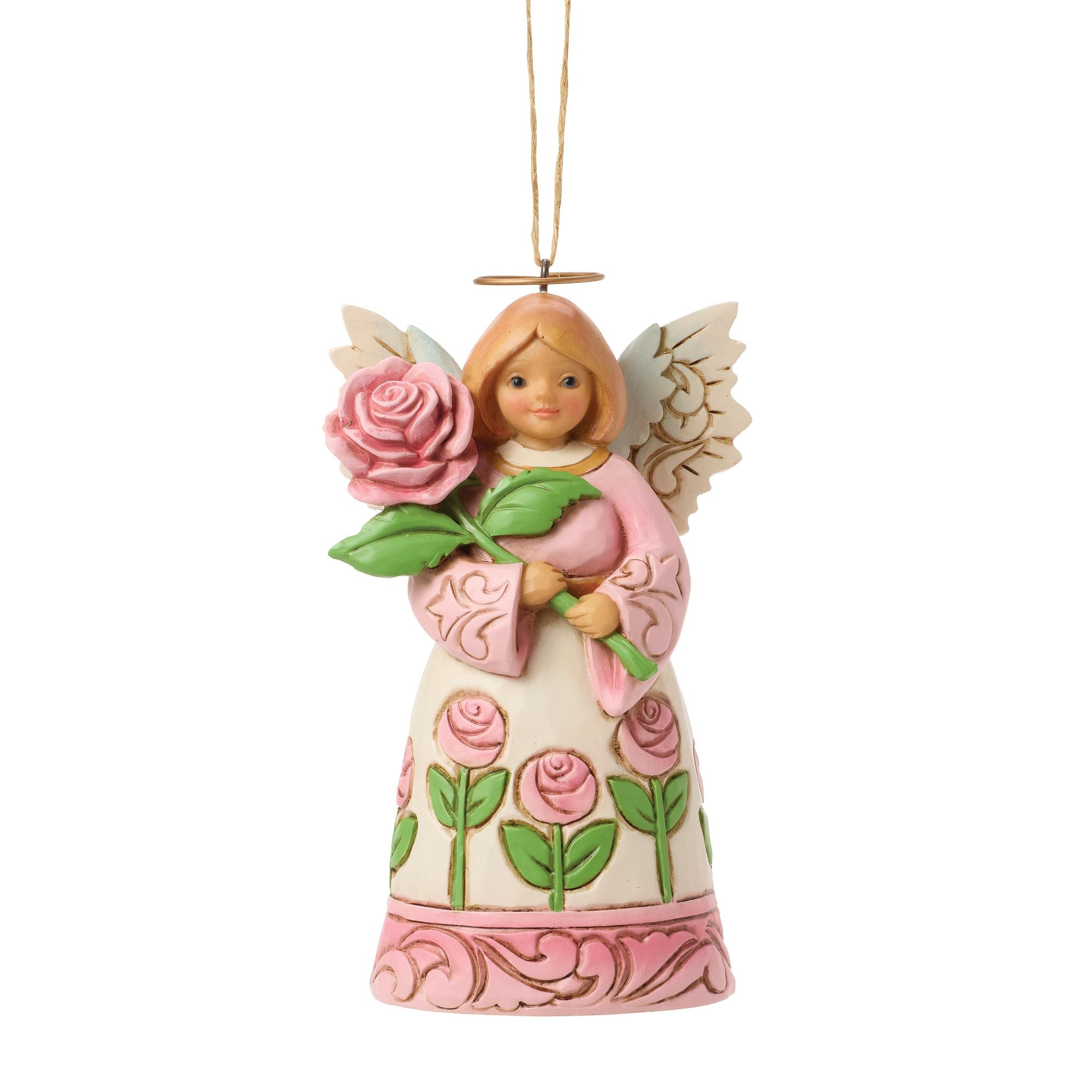 Angel with Roses Ornament - Elegant Home Decor for Christmas Tree, Gift, Wedding, and Party Decoration