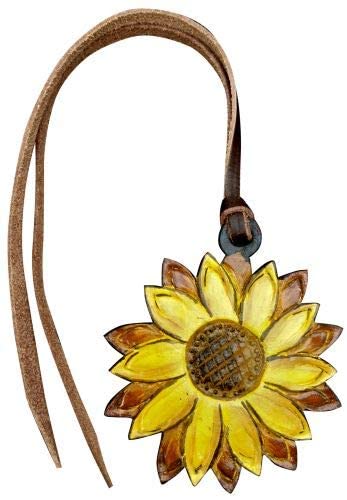 Showman Hand-Painted Leather Sunflower Tie-On - Stylish Bohemian Accessory for Women, Perfect for Festivals, Weddings & Summer Outfits