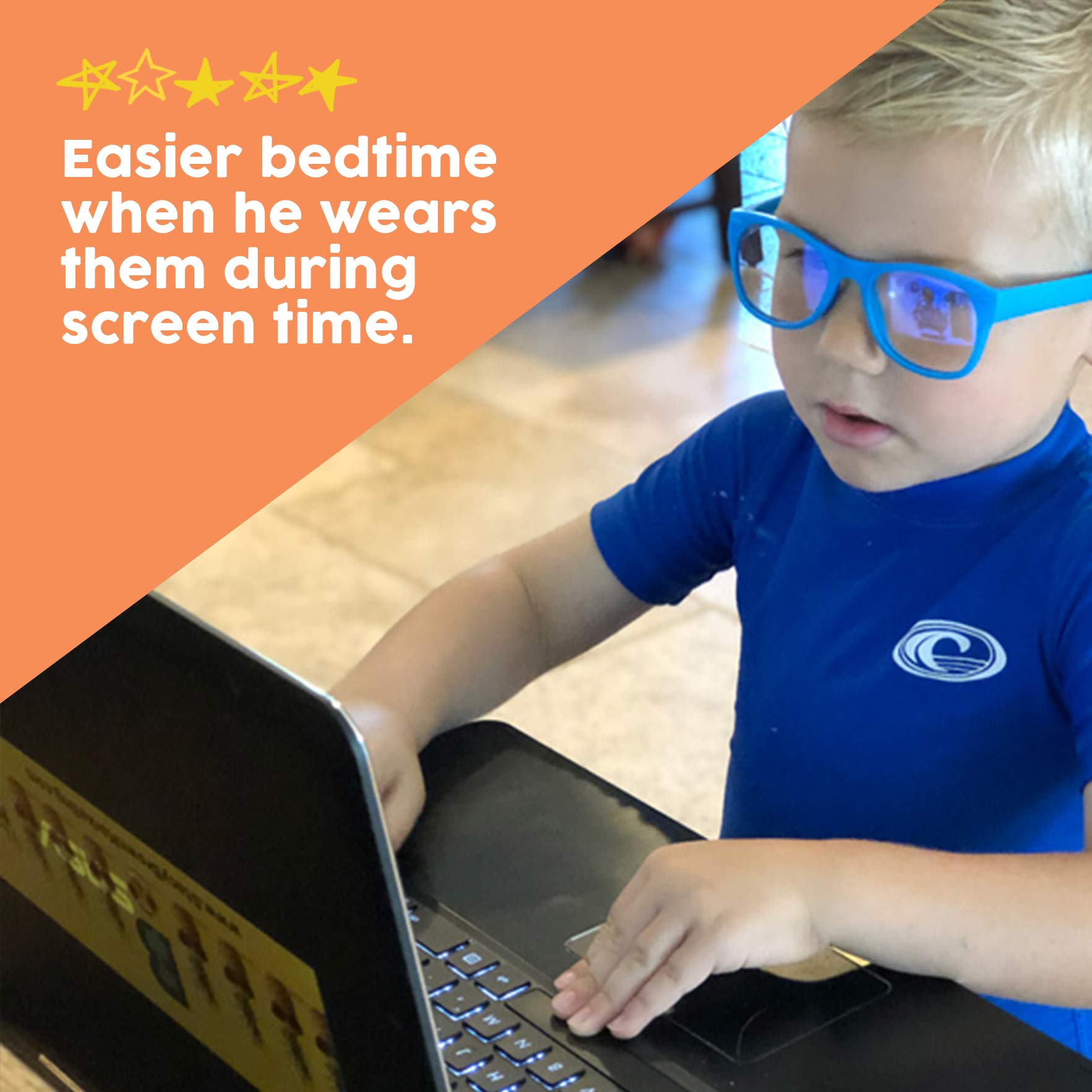 Unbreakable Blue Light Blocking Glasses for Kids (Age 4-12) - Screen Time Protection