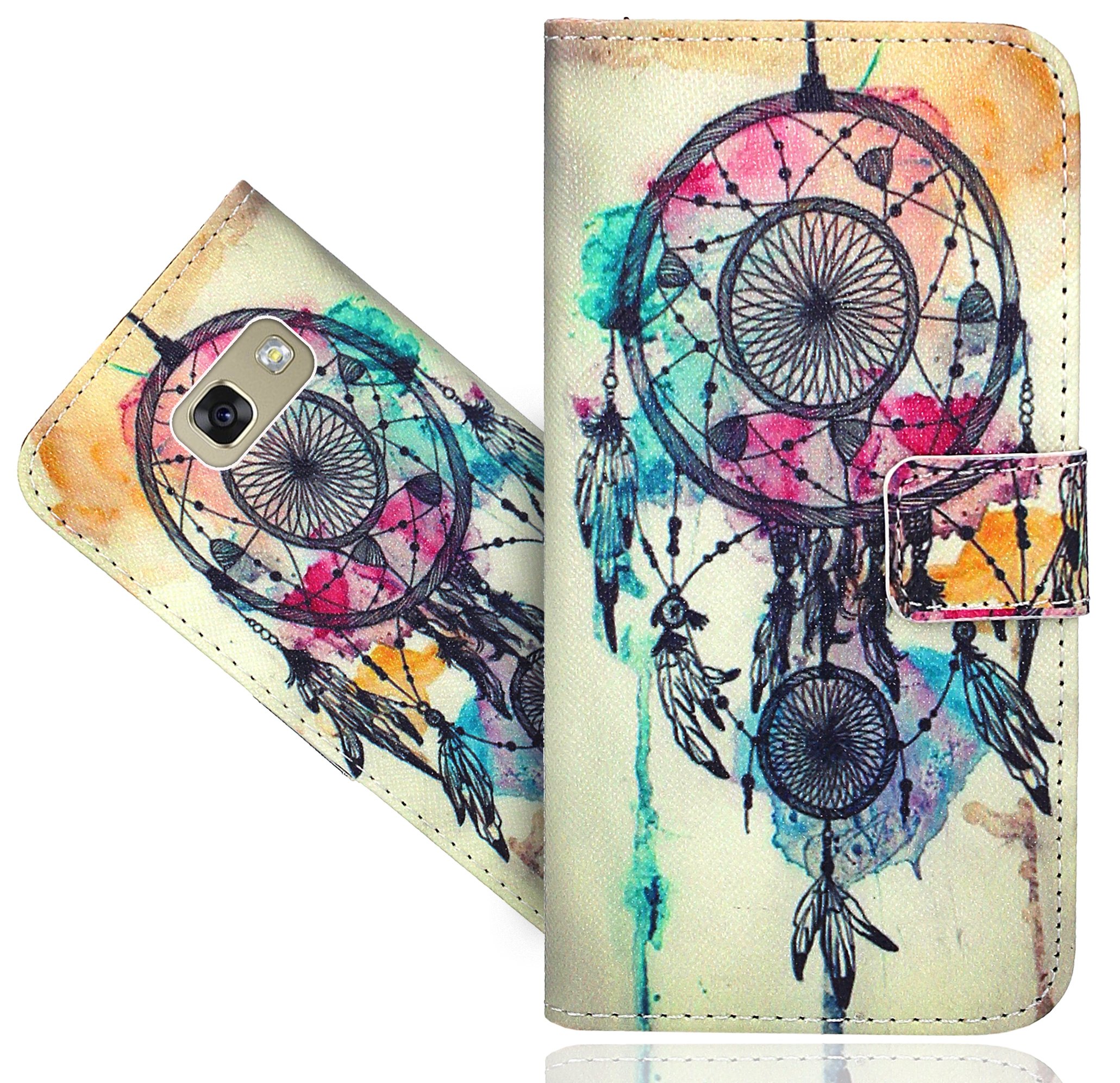 Samsung Galaxy A5 2017 Case - Premium PU Leather Wallet Cover with Kickstand & Beautiful Printed Design | Perfect for Work, Travel and Daily Protection