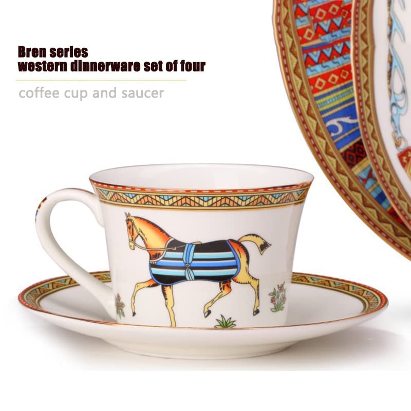 Premium 16-Piece Bone China Dinnerware Set for 4 - Includes 4 Dinner Plates (10.5