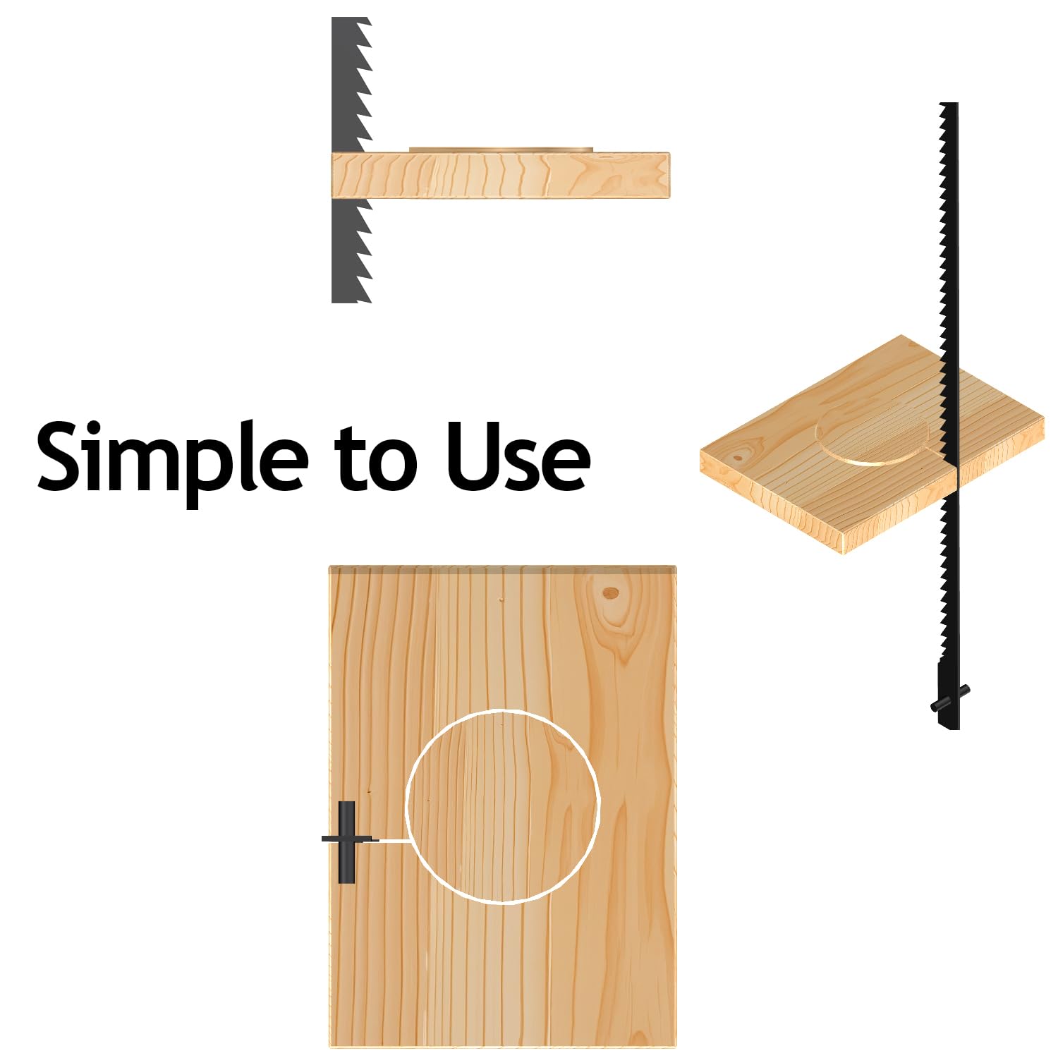 6-1/2 Inch Scroll Saw Blades 45-Piece Set - Pin End High Carbon Steel Blades with 15/18/24 TPI for Woodworking, Jewelry Making & Crafting - Compatible with Fret Saws, Coping Saws & Dremel Tools - Perfect for Detailed Cutting, DIY Projects & Home Improvement