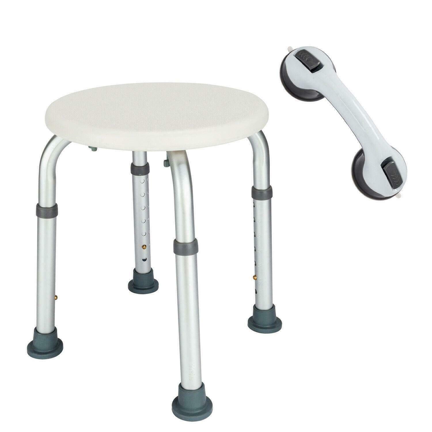 Adjustable Medical Shower Stool with Handle - Non-Slip Bath Seat for Elderly & Disabled - Perfect for Bathroom Safety and Relaxing Shower Experience