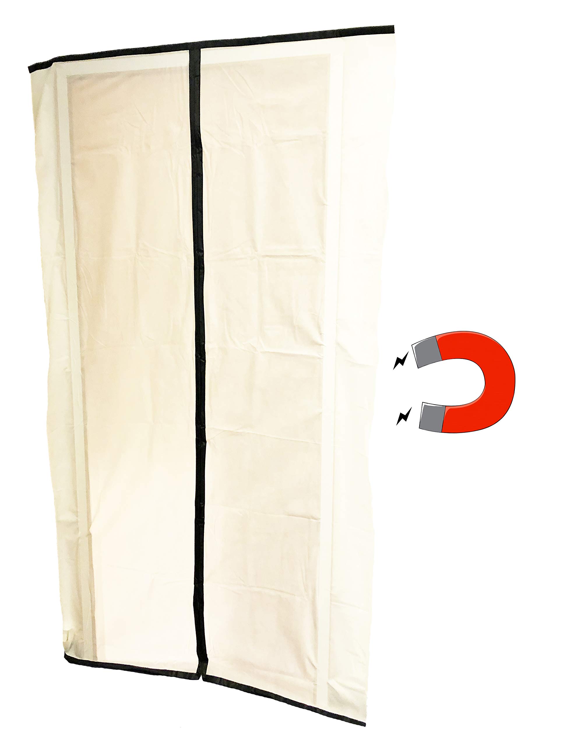Eco-Friendly Magnetic Dust Barrier Door - Fleece Construction Dust Cover with Strong Magnetic Seal (1.20m x 2.20m) Includes Double-Sided Adhesive Tape - Perfect for Home Renovation, Workshop Dust Control & Room Partitioning