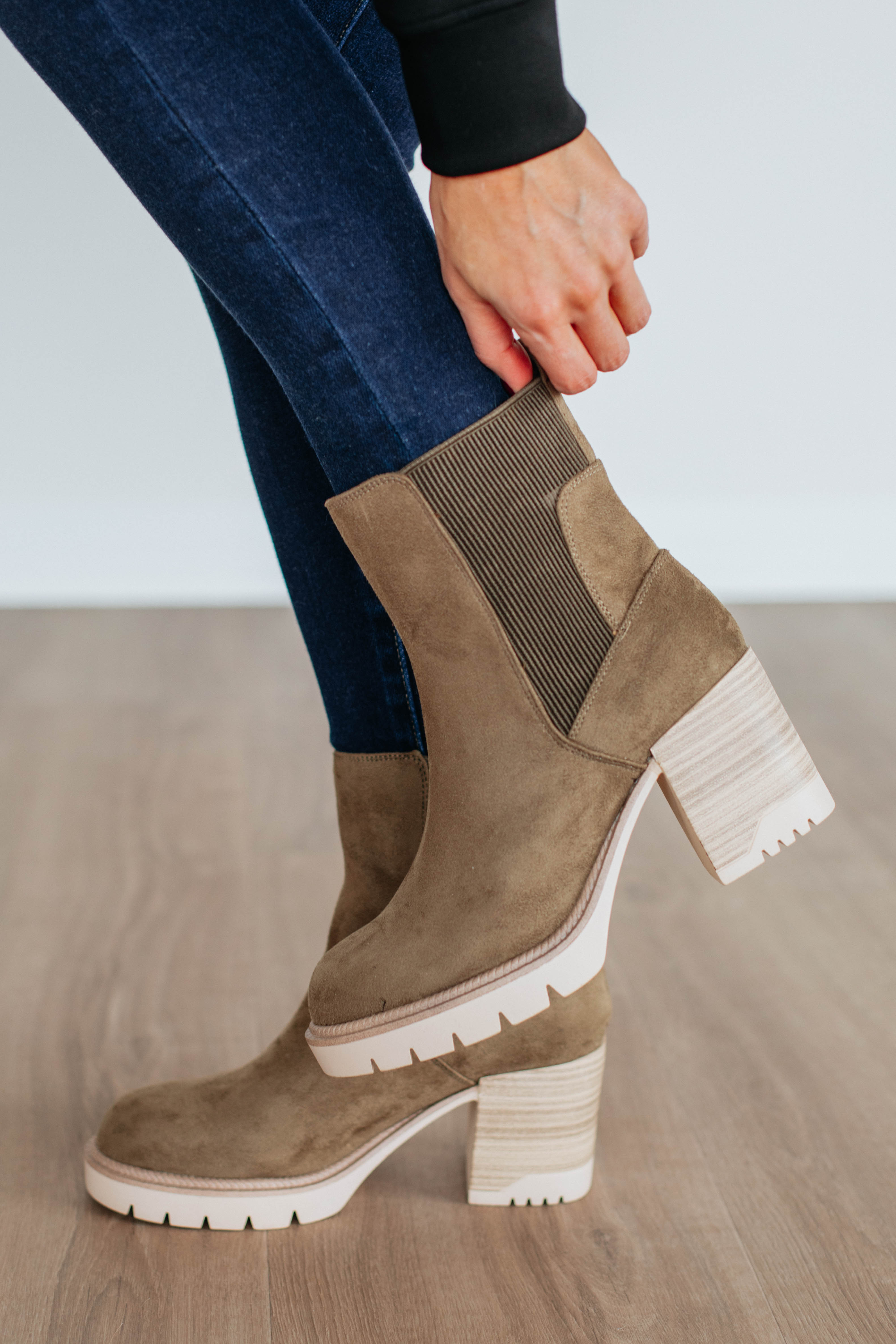 Anywhere With You Boots - Stylish Khaki Ankle Boots for Women | Perfect for Casual Outings, Travel & Everyday Wear