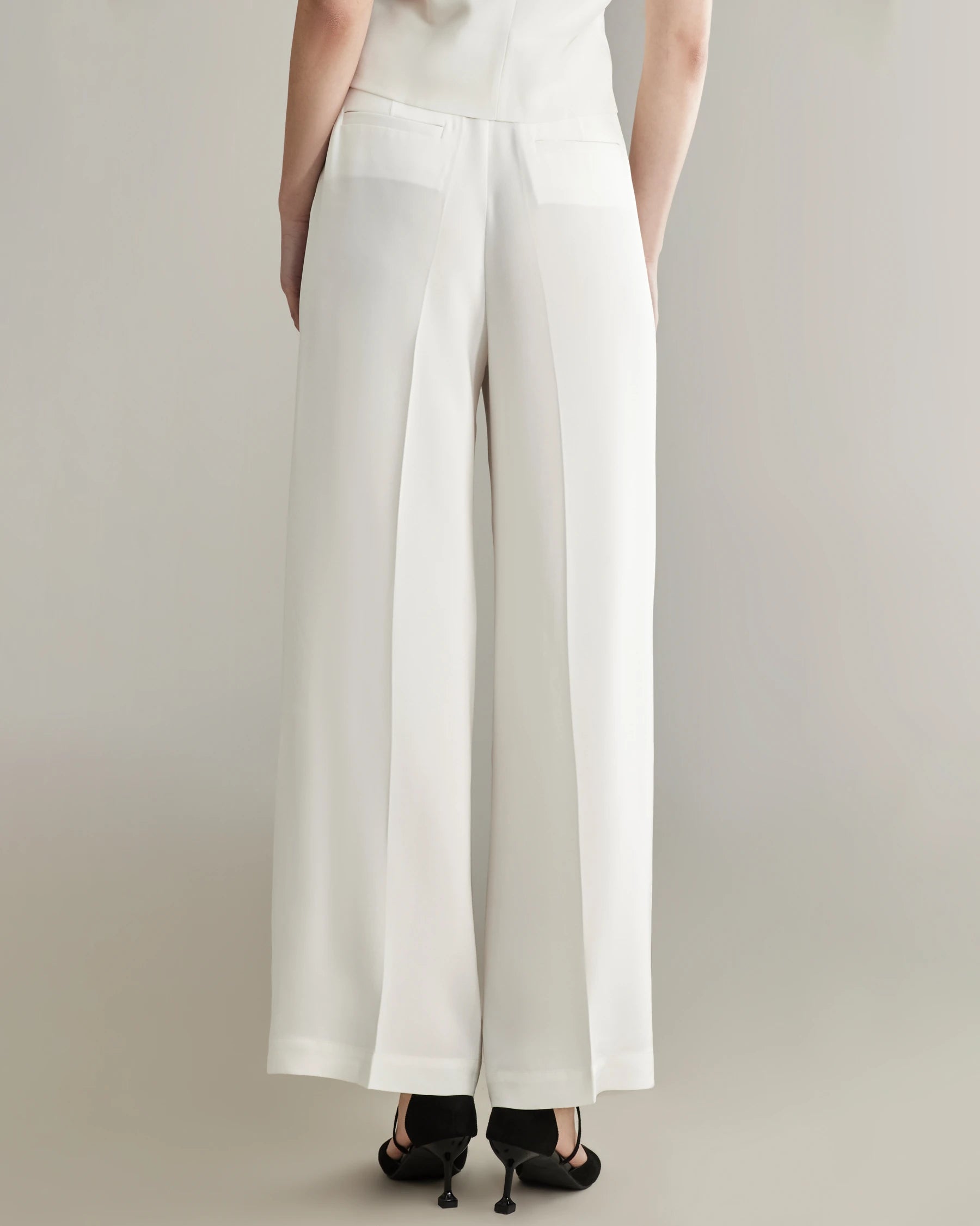 40 Momme Wide Leg Silk Pants for Women - Luxurious Soft & Comfortable Palazzo Pants for Lounge, Travel & Special Occasions