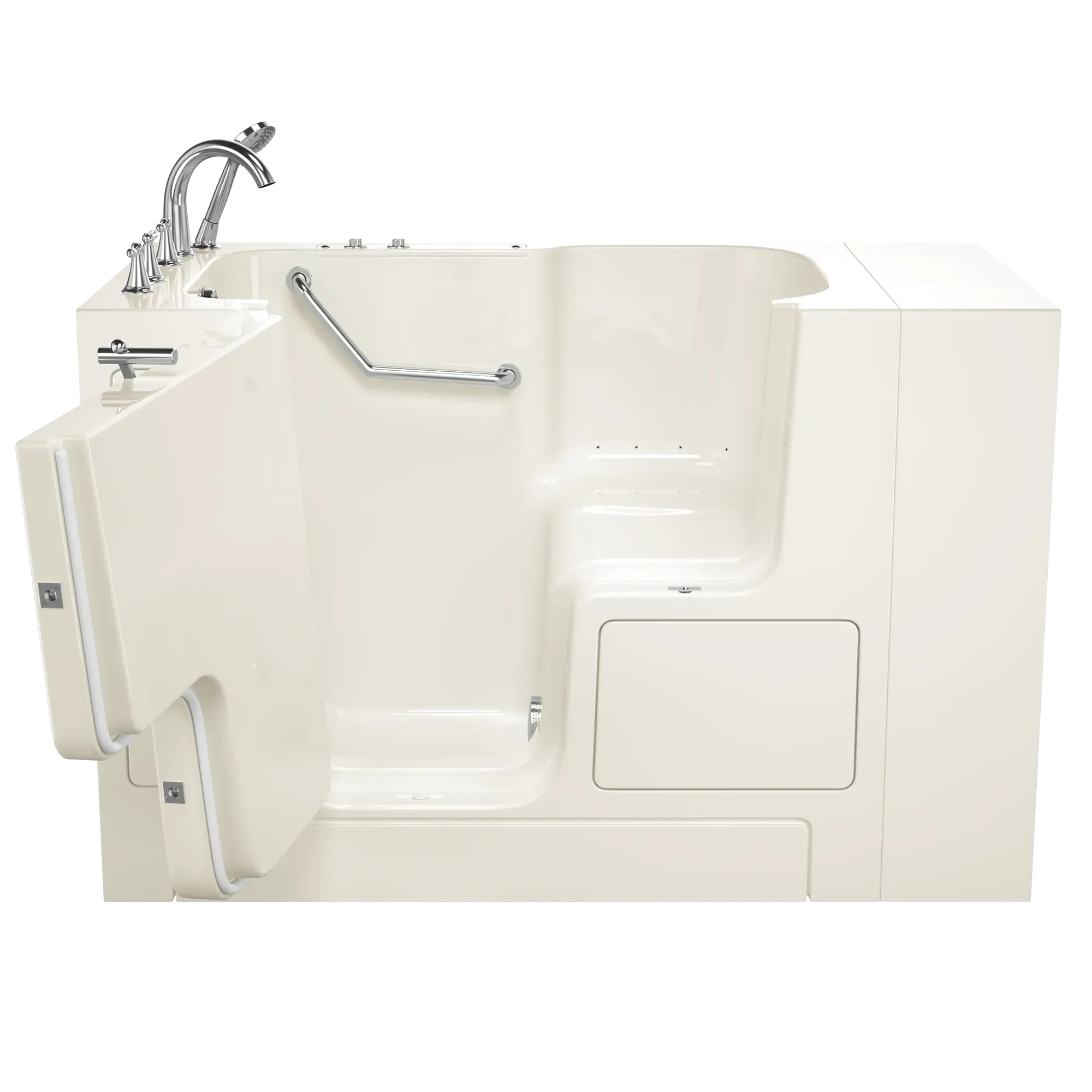 32 x 52 Inch Gelcoat Walk-in Bathtub with Air Spa System - Left Hand Drain & Faucet - Ideal for Elderly & Mobility Impaired - Non-Slip Safety Tub for Relaxation & Hydrotherapy