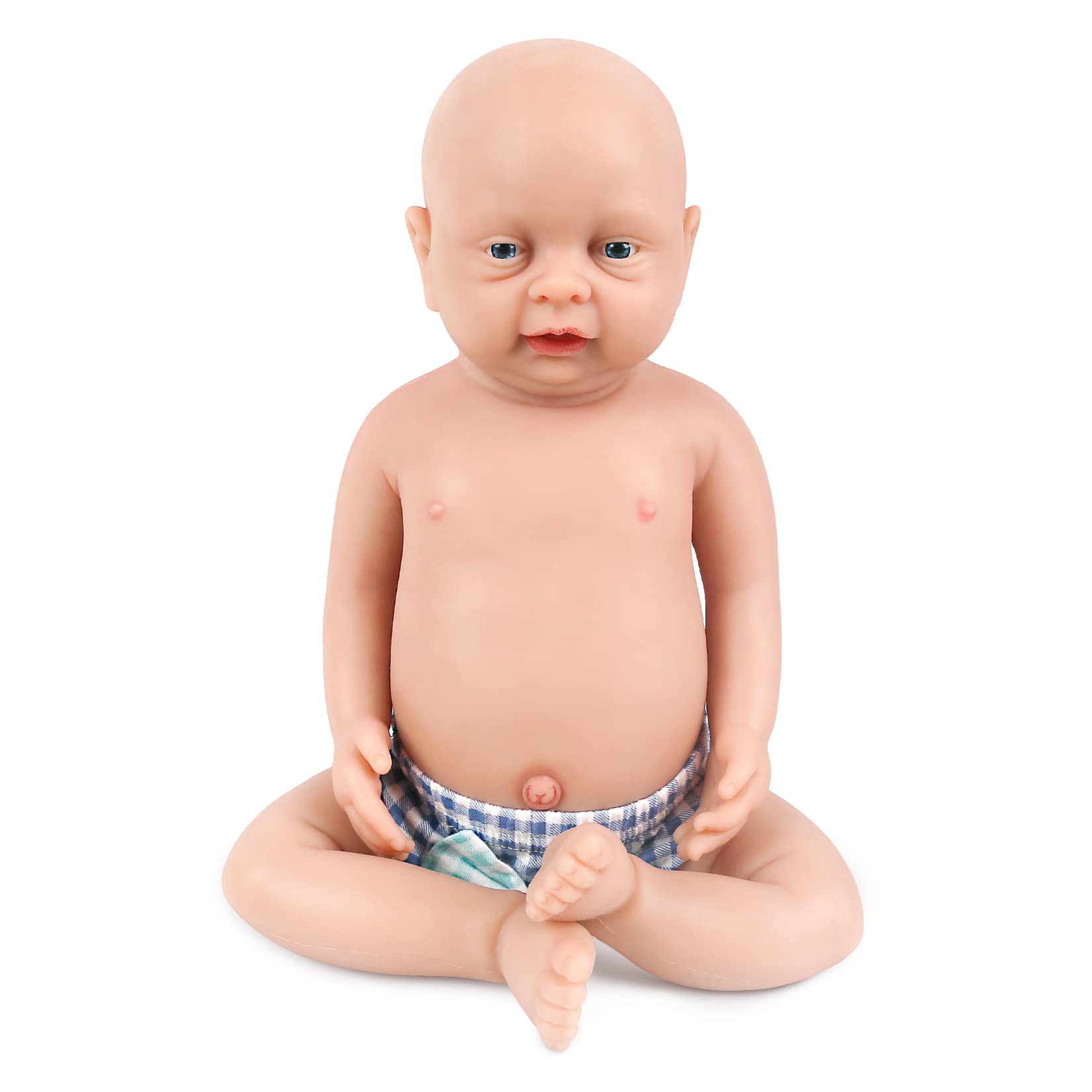 Vollence 18 Inch Realistic Full Silicone Baby Doll - Lifelike Newborn Boy Doll for Collectors, Reborn Artists & Therapy Use | Perfect for Gift, Photography & Nursery Decor