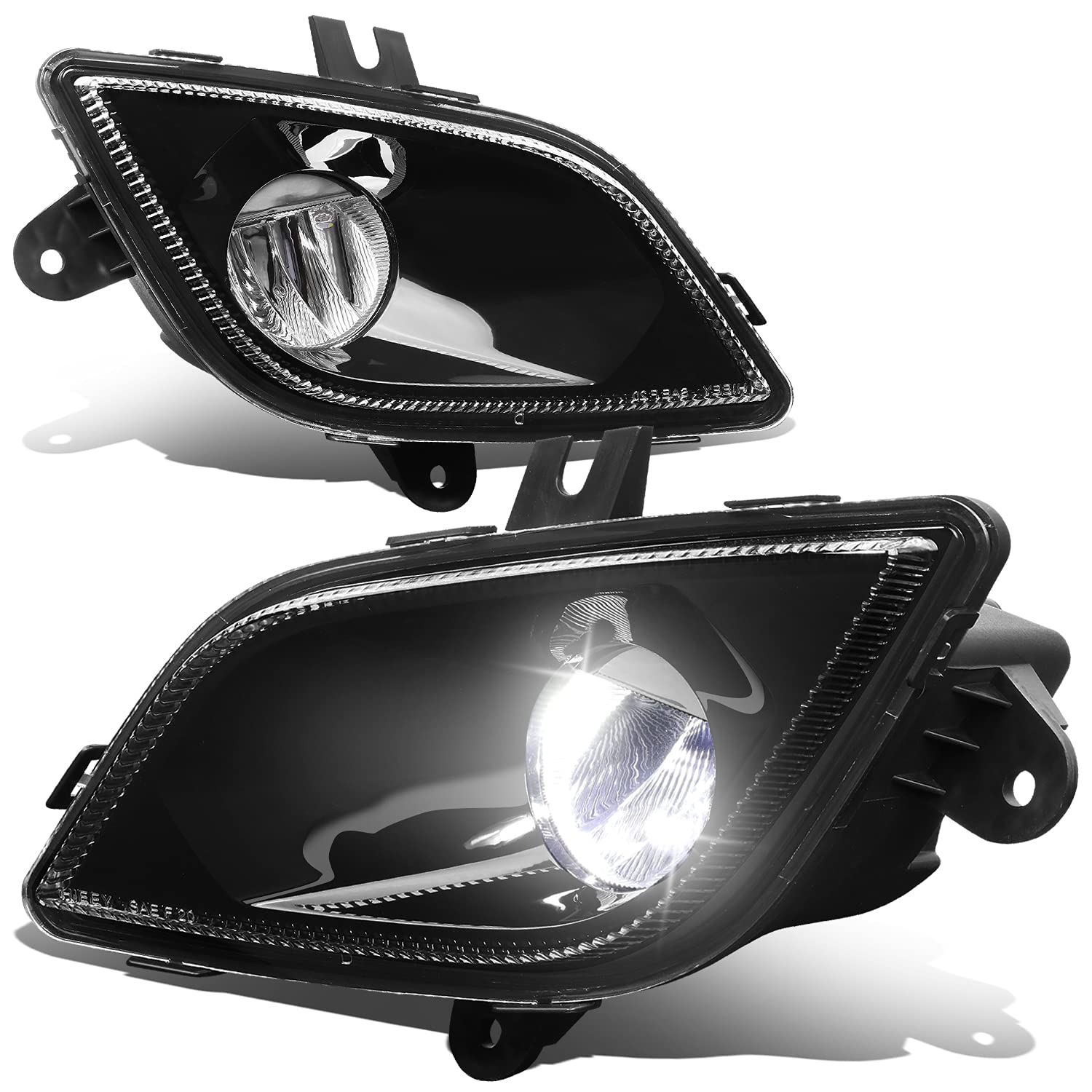 Auto Dynasty High Power LED Front Bumper Driving Fog Lights - Compatible with Freightliner Cascadia 2018-2024 (Driver & Passenger Side, Black Housing) - Durable Fog Lamps for Truck Safety & Night Driving Visibility