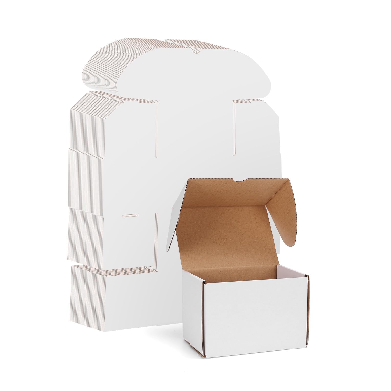 WIFTREY 40 Pack 6x4x4 Small Shipping Boxes - White Corrugated Cardboard Mailer Boxes for Small Business, Ecommerce & Mailing | Perfect for Jewelry, Cosmetics & Gift Packaging