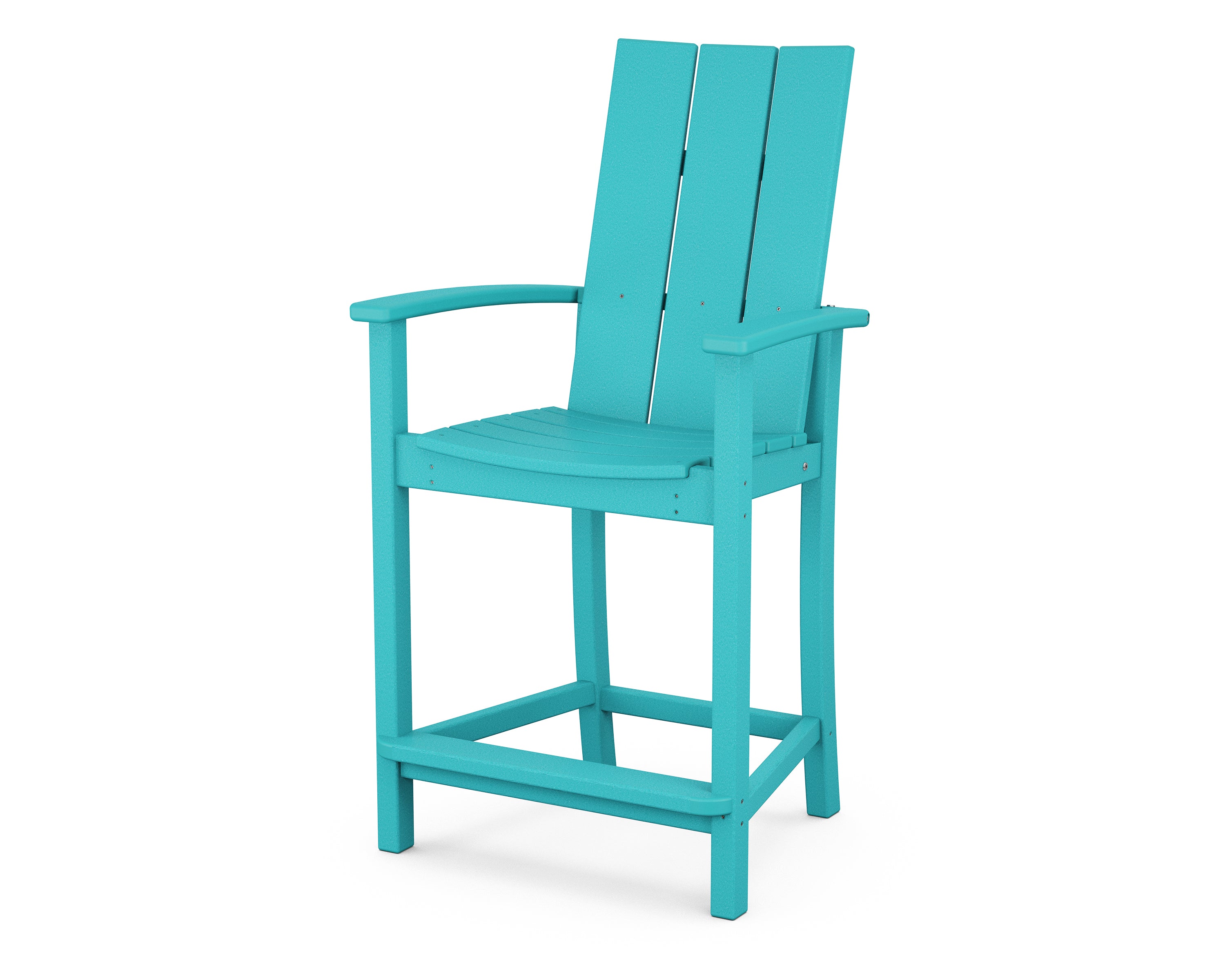 POLYWOOD Modern Adirondack Counter Height Chair - Durable Outdoor Bar Stool for Patio, Deck, Poolside & Garden - Weather-Resistant Poly Lumber Furniture