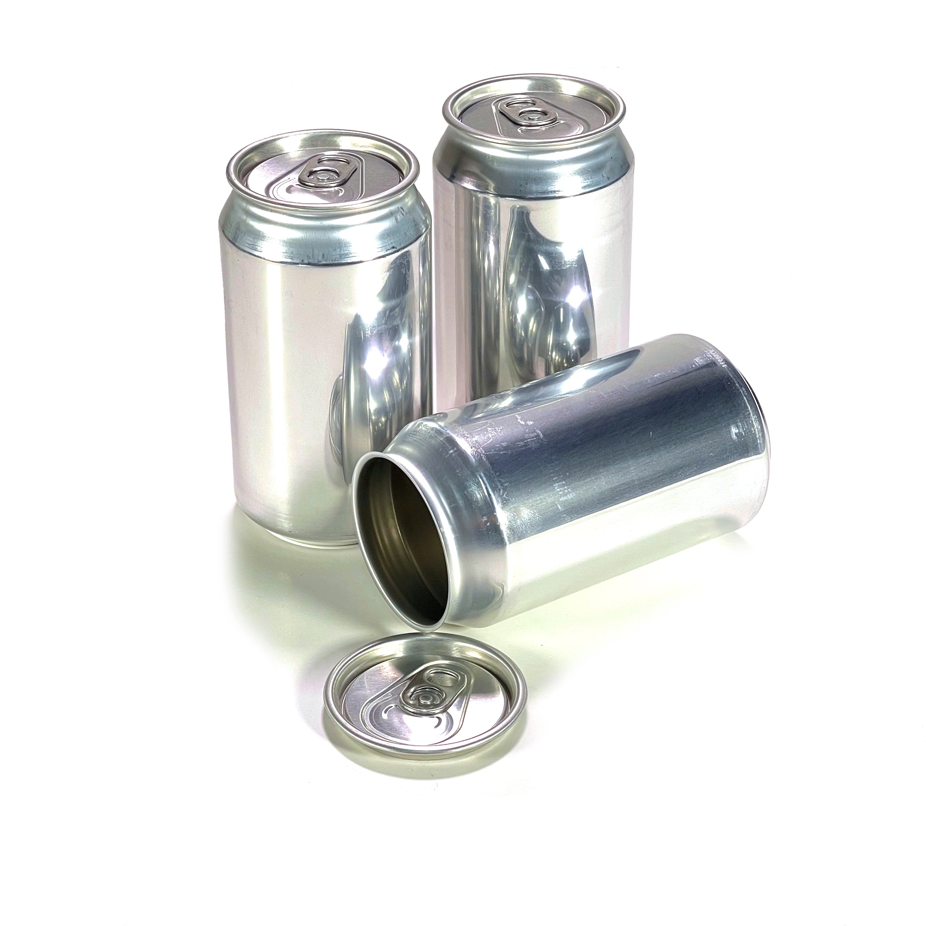 Blank Aluminum Can for Pop, Soda or Beer - Unfilled Bright Aluminum Container with End - Perfect for DIY Crafts, Home Brewing & Custom Beverage Packaging
