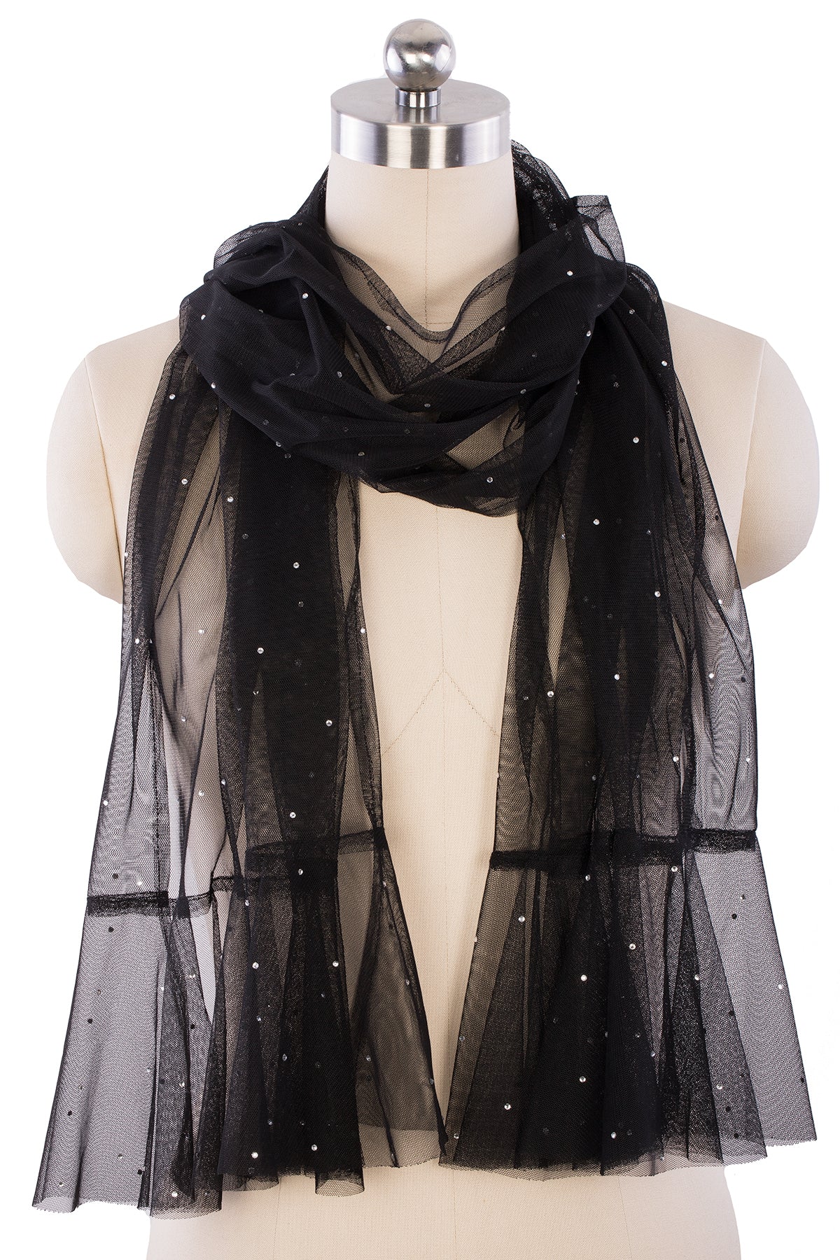 Elegant Sheer Crystal Scarf for Women - Lightweight Glitter Shawl Wrap - Perfect for Evening Parties, Weddings & Special Occasions