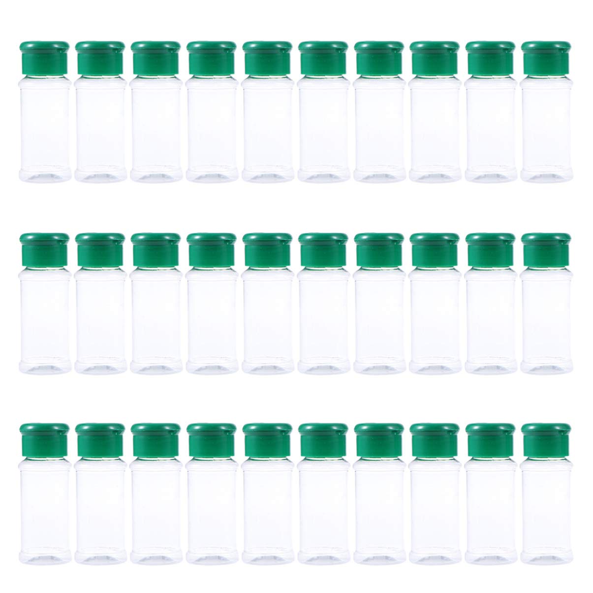30-Piece Clear Plastic Containers with Lids - Powder Sugar Shaker Jars, Sample Containers & Glitter Bottles - Perfect for Baking, Crafts & Seasoning Storage - BPA-Free, Reusable & Leak-Proof