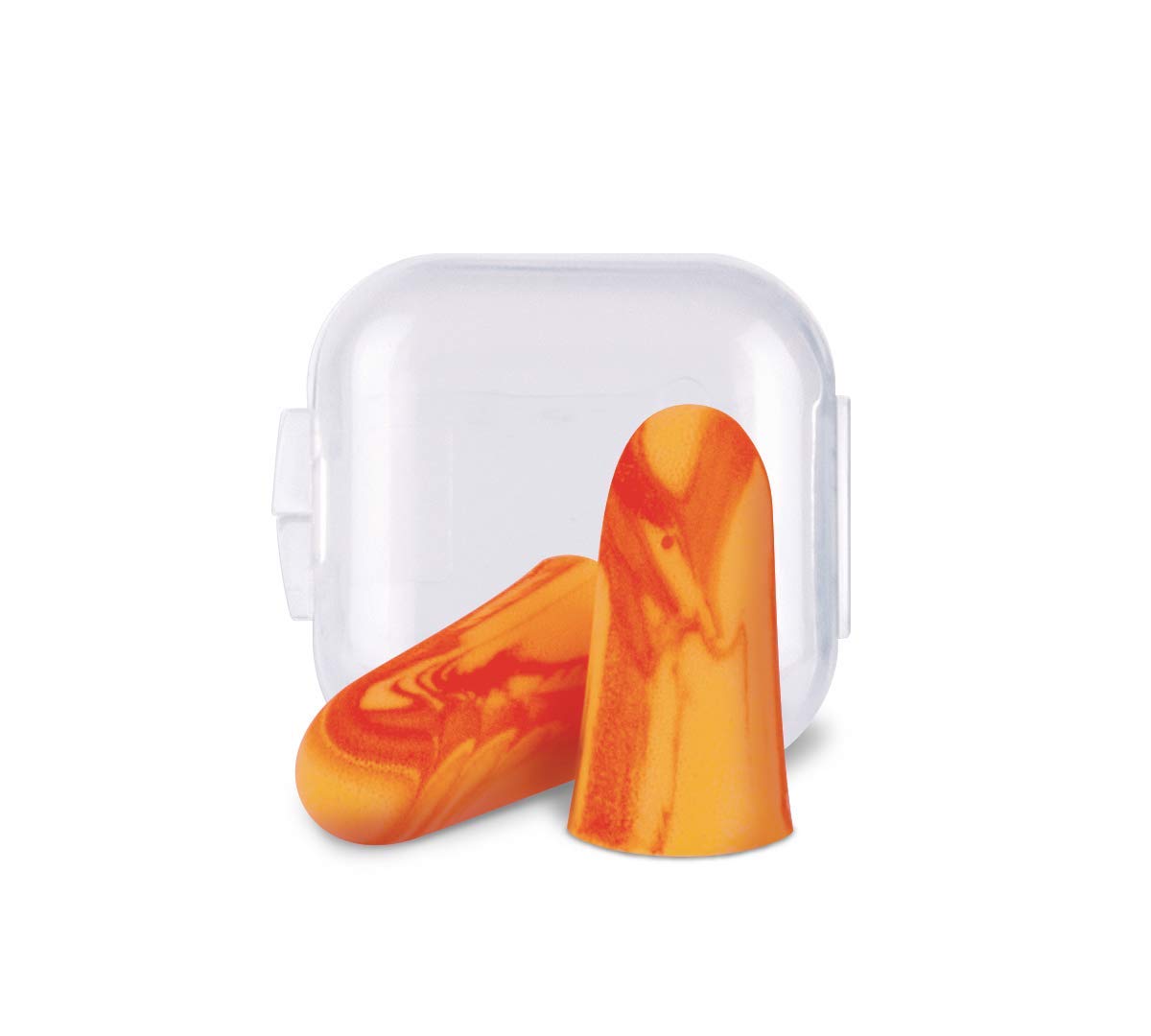 Flents Protechs Reusable Sport Ear Plugs - 8 Pairs with Travel Case - NRR 33 Noise Reduction for Shooting, Concerts & Motorcycles - Comfort Fit Ear Protection Made in USA - Orange