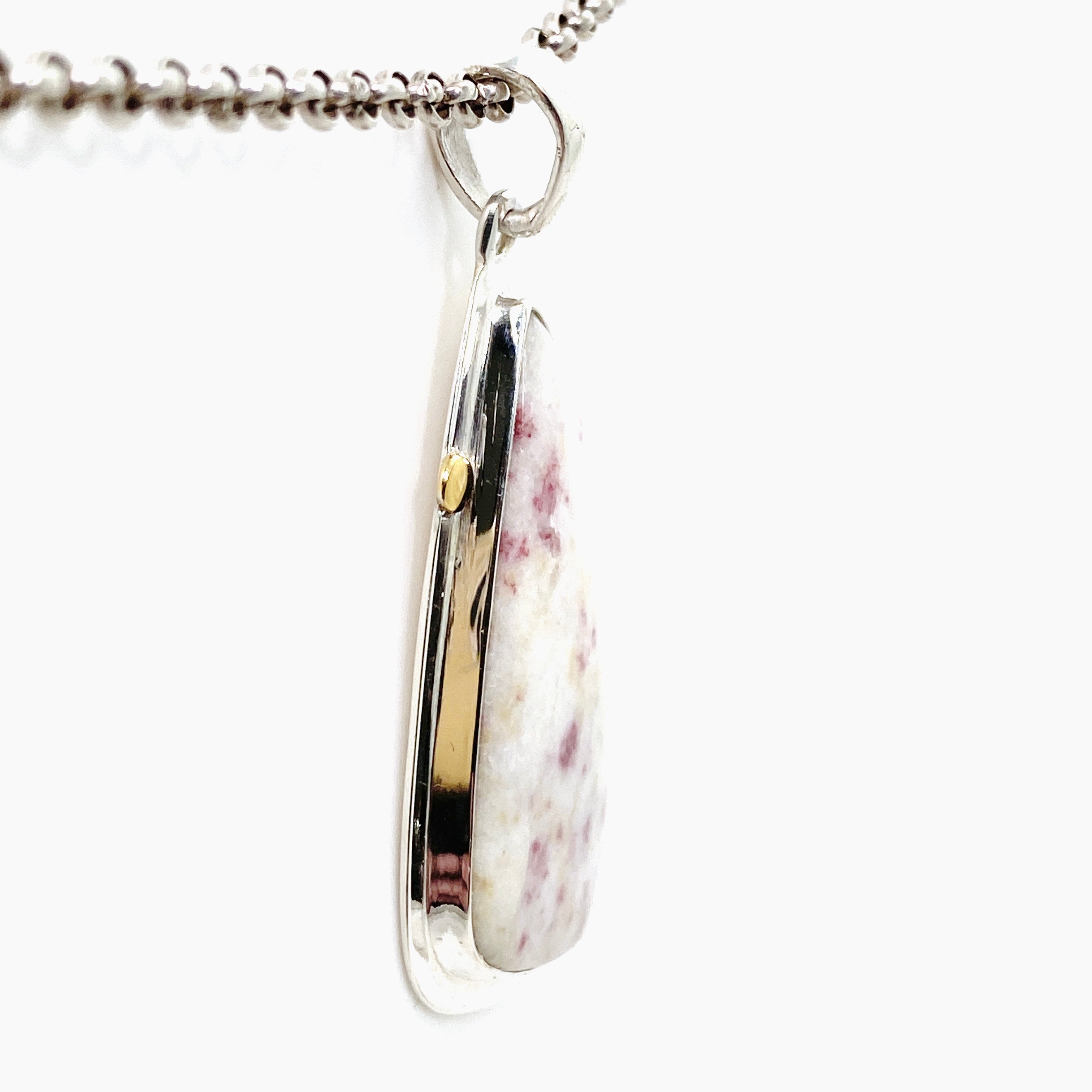 Natural Cinnabar Freeform Cabochon Pendant with Decorative Sterling Silver Setting KPGJ4753 - Elegant Jewelry for Boho Chic & Spiritual Healing