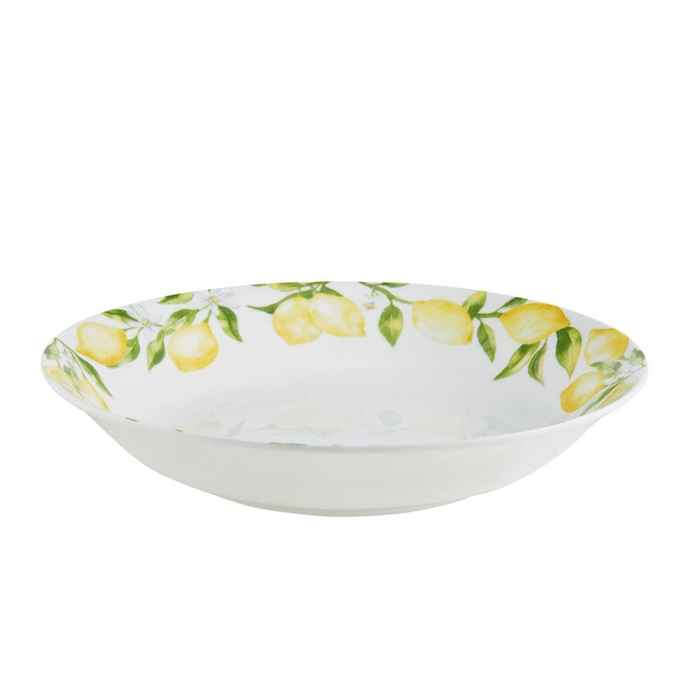 10 Inch Ceramic Lemons Serving Bowl - Elegant Fruit Salad & Dessert Dish for Parties, Picnics & Home Decor