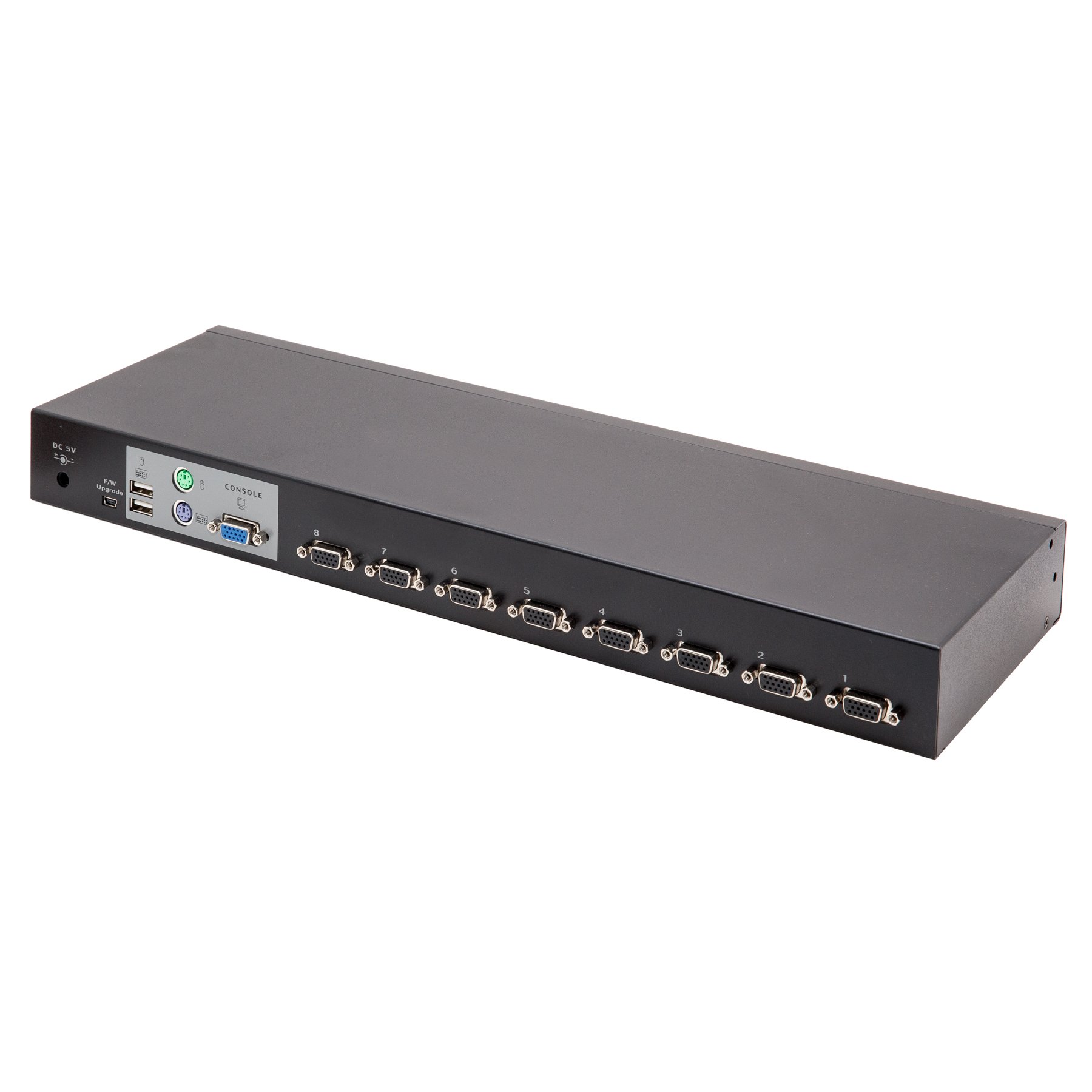 Syba SY-KVM50083 8 Port VGA KVM Switch with USB & PS/2 Support - Multi-Computer Control for Office, Server Room & Home Workstation Setup