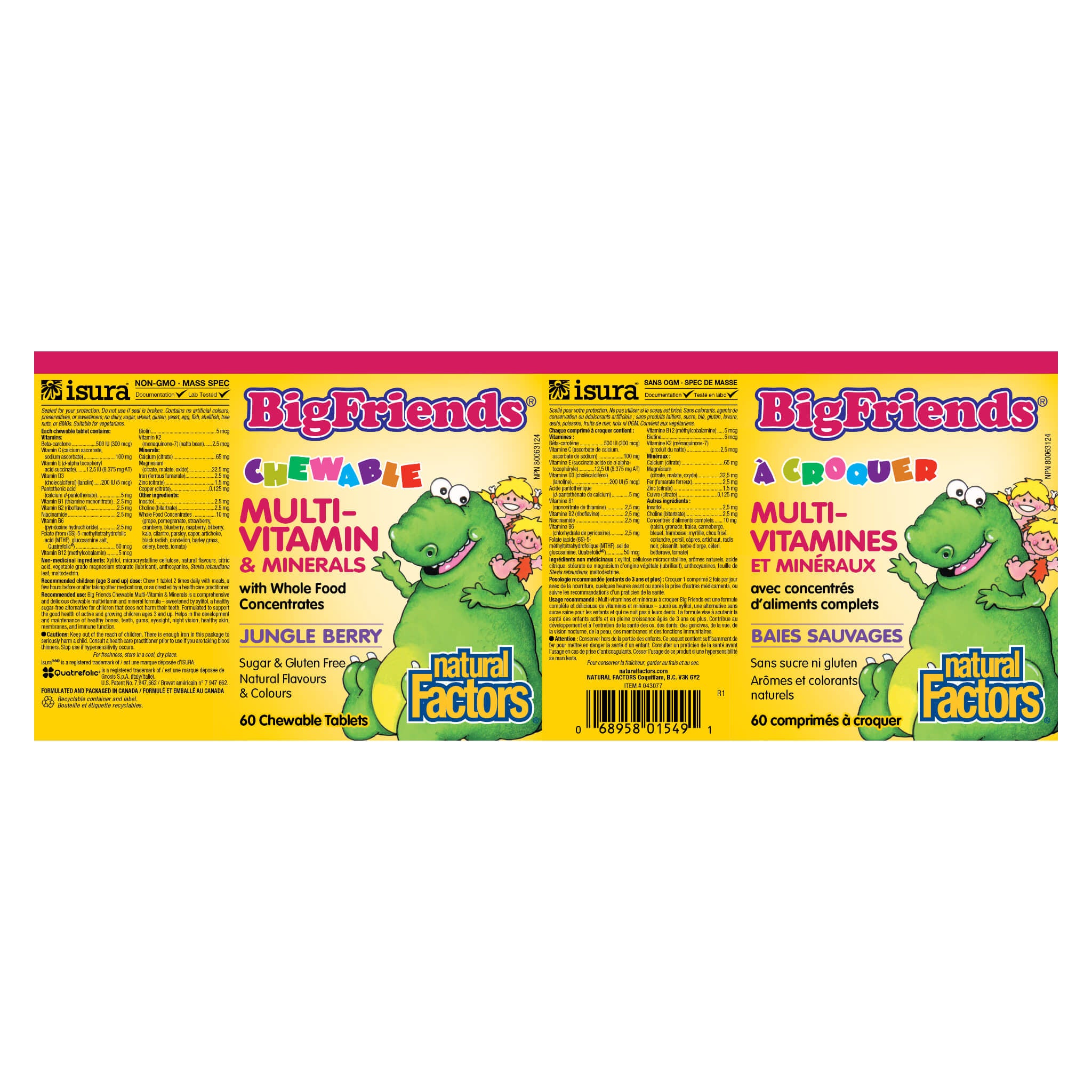 Big Friends Chewable Multivitamin for Kids - Delicious Jungle Berry Flavor | Immune Support & Daily Nutrition | Perfect for Picky Eaters & Active Children