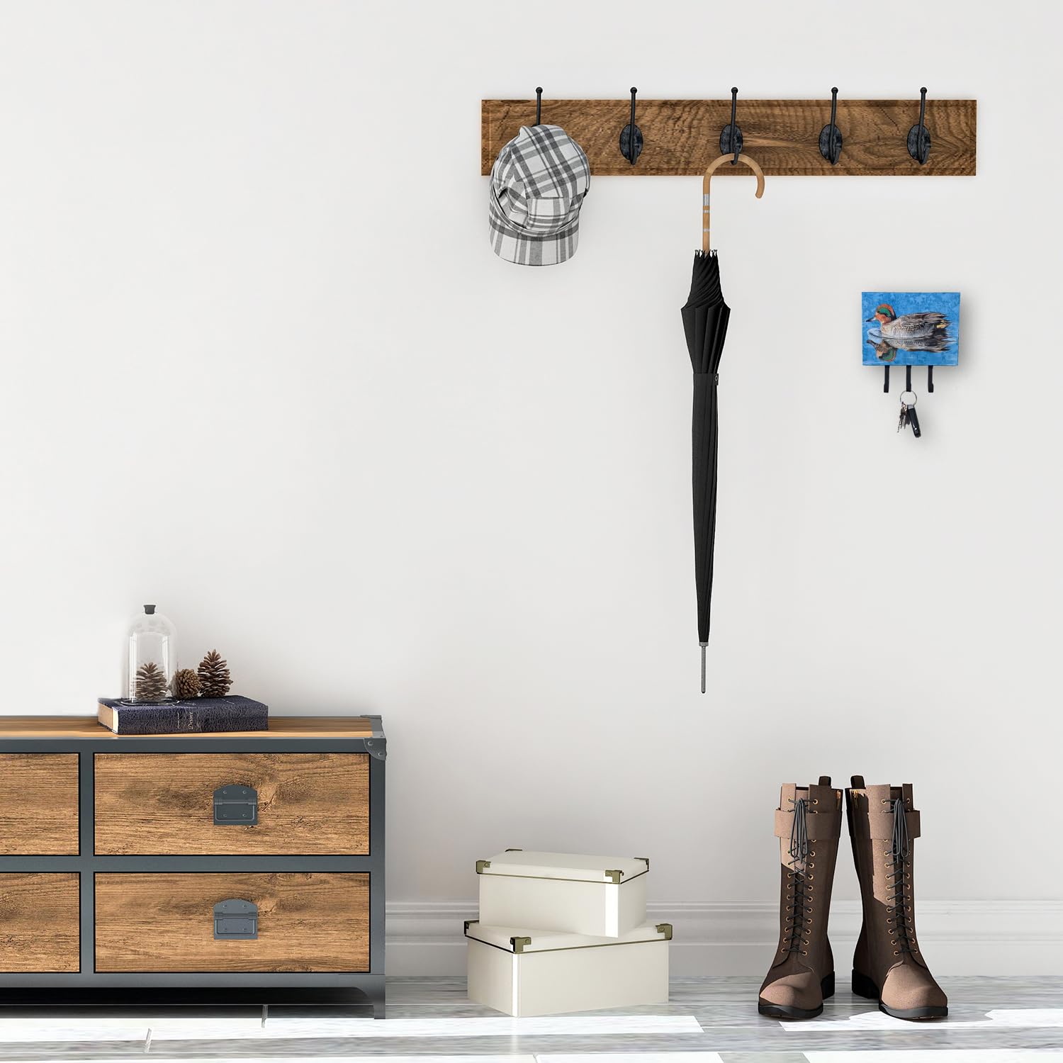 Caroline's Treasures 8830TH68 Teal Duck Wall Hook - Multi-Purpose Key Holder, Leash Hanger & Coat Rack for Home, Office, or Entryway - Perfect for Organizing Keys, Towels, Aprons, and Pet Leashes