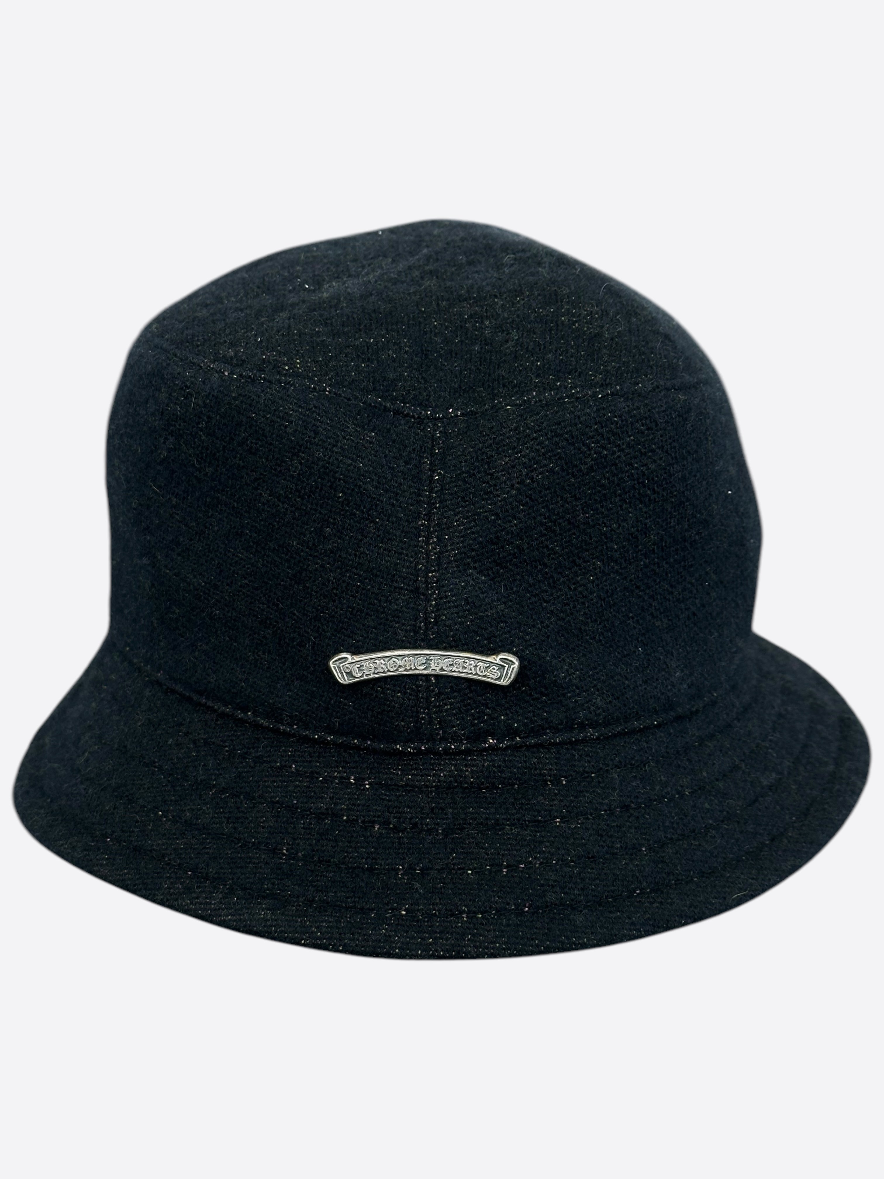 Chrome Hearts Matty Boy Black & Yellow Sex Records Cashmere Bucket Hat for Men - Luxury Designer Beanie for Streetwear & Hip Hop Fashion