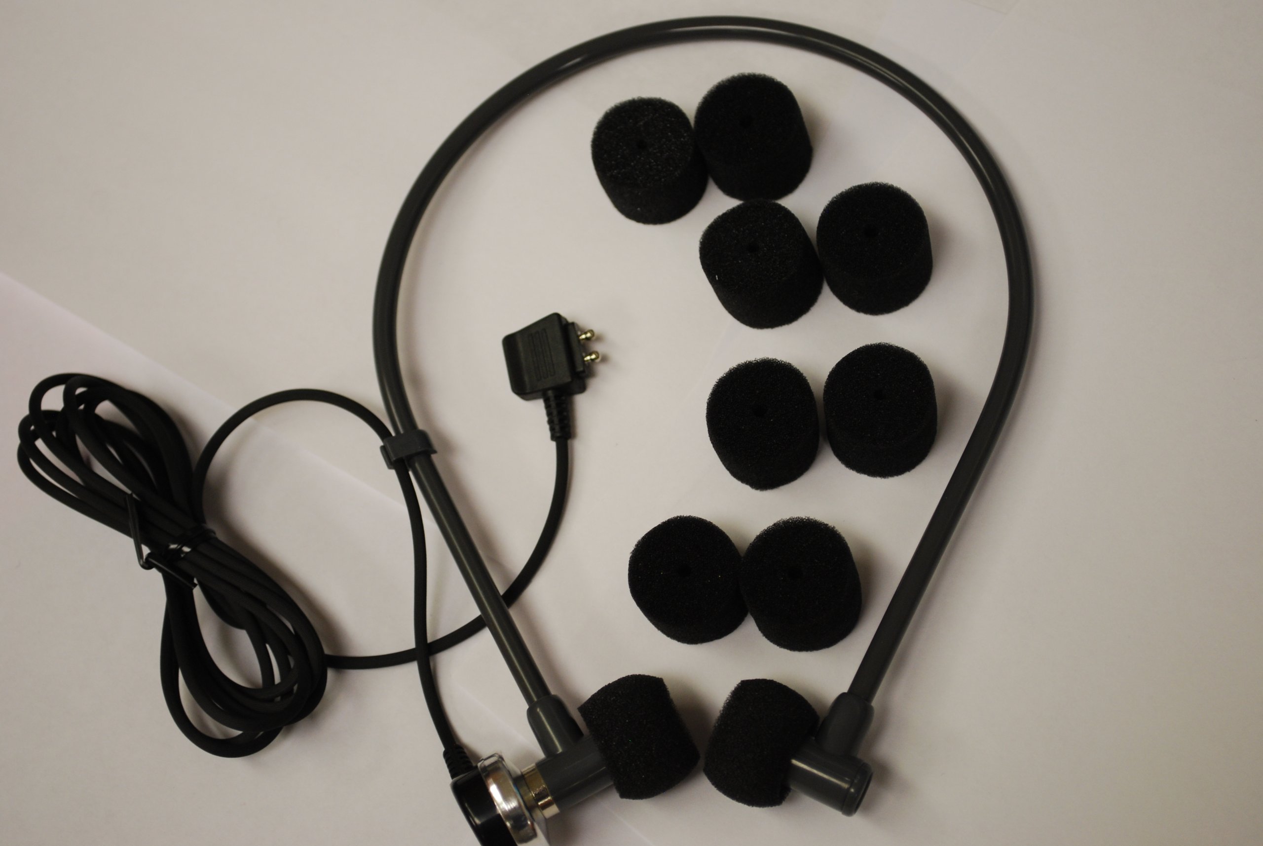 Dictaphone 2 Prong Connector Medical Transcriber Headset with 4 Extra Ear Cushions - Perfect for Medical Transcription, Legal Documentation & Office Dictation