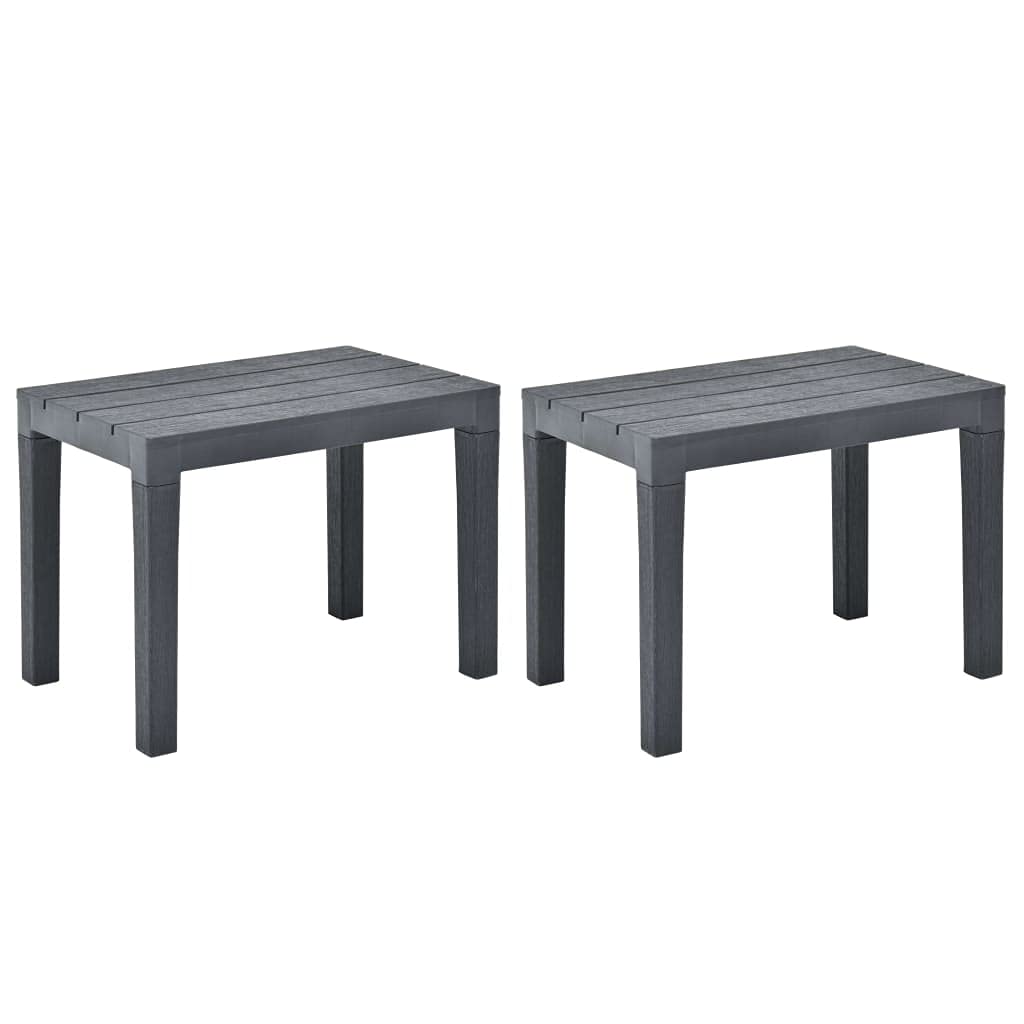 2-Pack Anthracite Plastic Garden Bench Set - Outdoor Patio Furniture for Yard, Garden & Backyard Seating - Fast Shipping | Perfect for Relaxing, Entertaining & Enhancing Outdoor Spaces