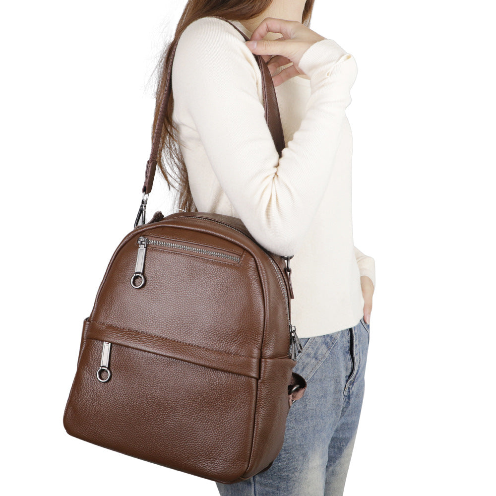 Premium Genuine Leather Backpack for Men & Women - Large Capacity Durable Shoulder Bag for Travel, Work & School - Stylish & Functional Everyday Carry