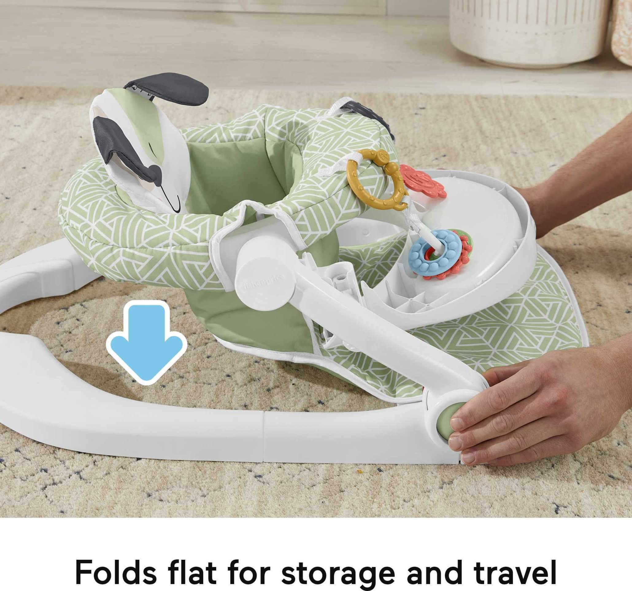 Fisher-Price Portable Baby Chair with Snack Tray & Toys - Perfect for Playtime & Feeding